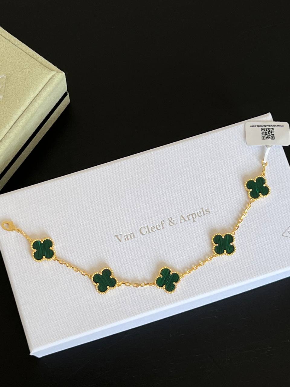 Van Cleef & Arpels Vintage Alhambra 5 Motifs Malachite Bracelet