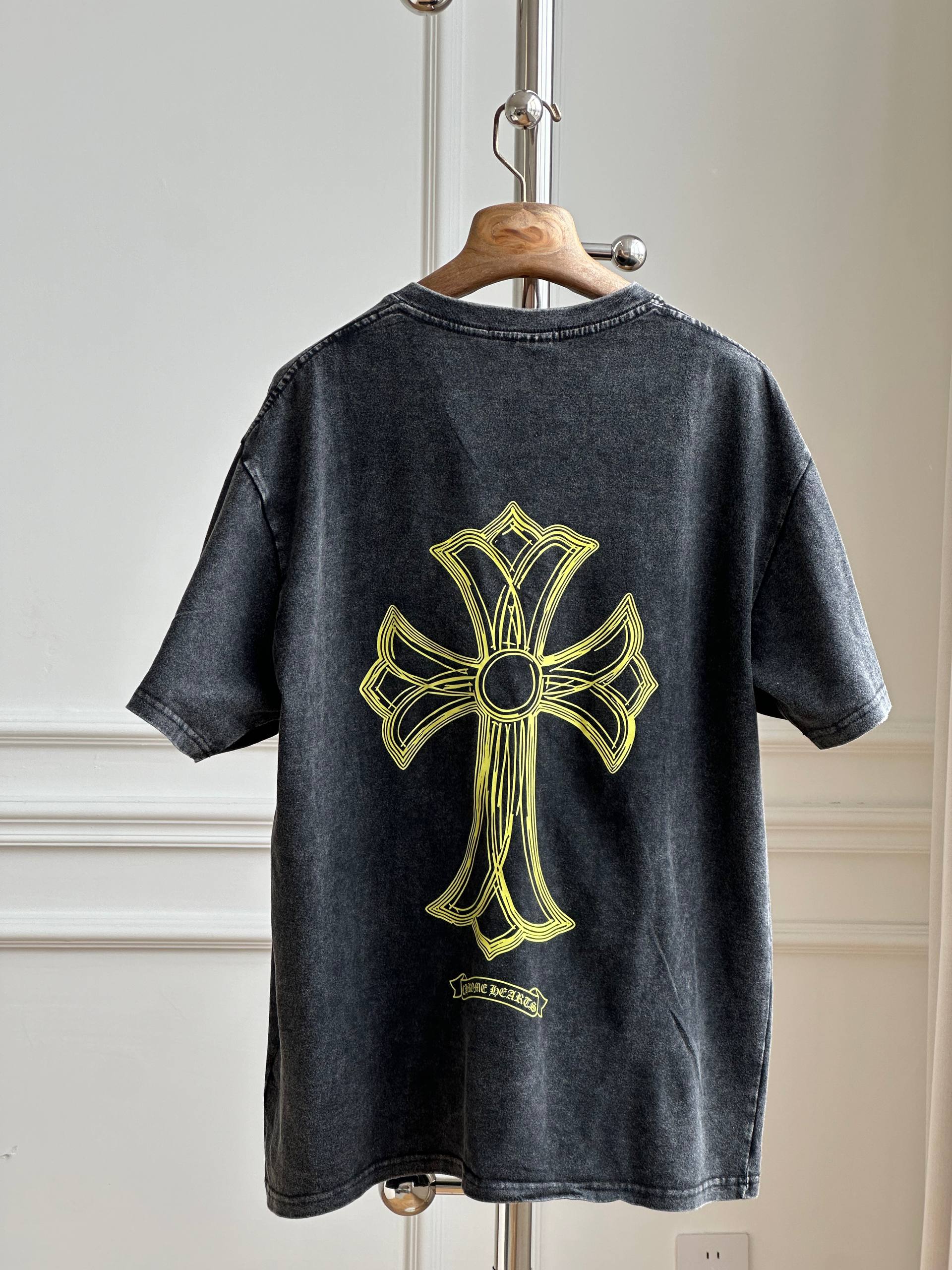 Chrome Hearts Black Washed Cross Print Tee