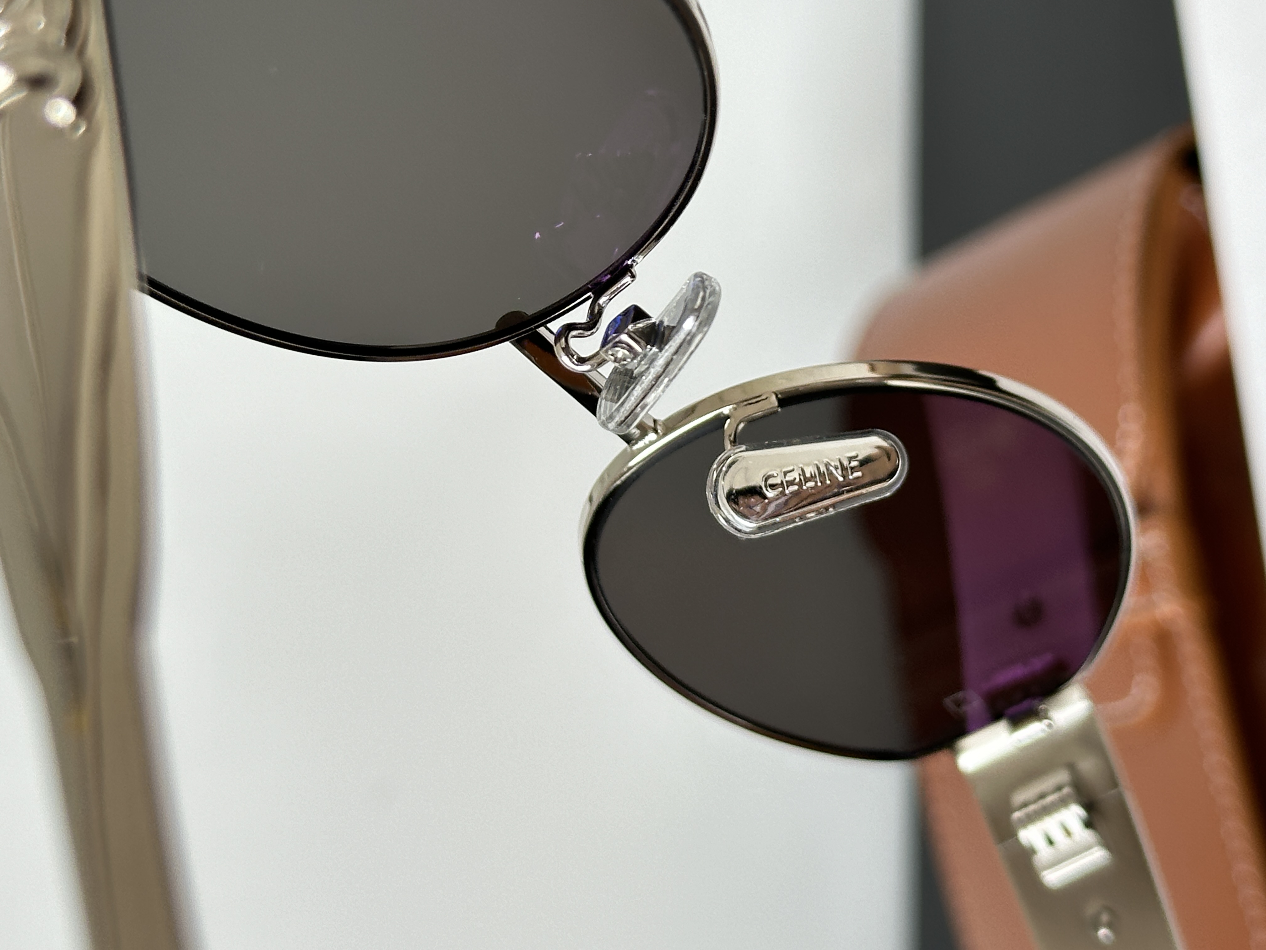 Celine Silver Metal Oval Triomphe Sunglasses