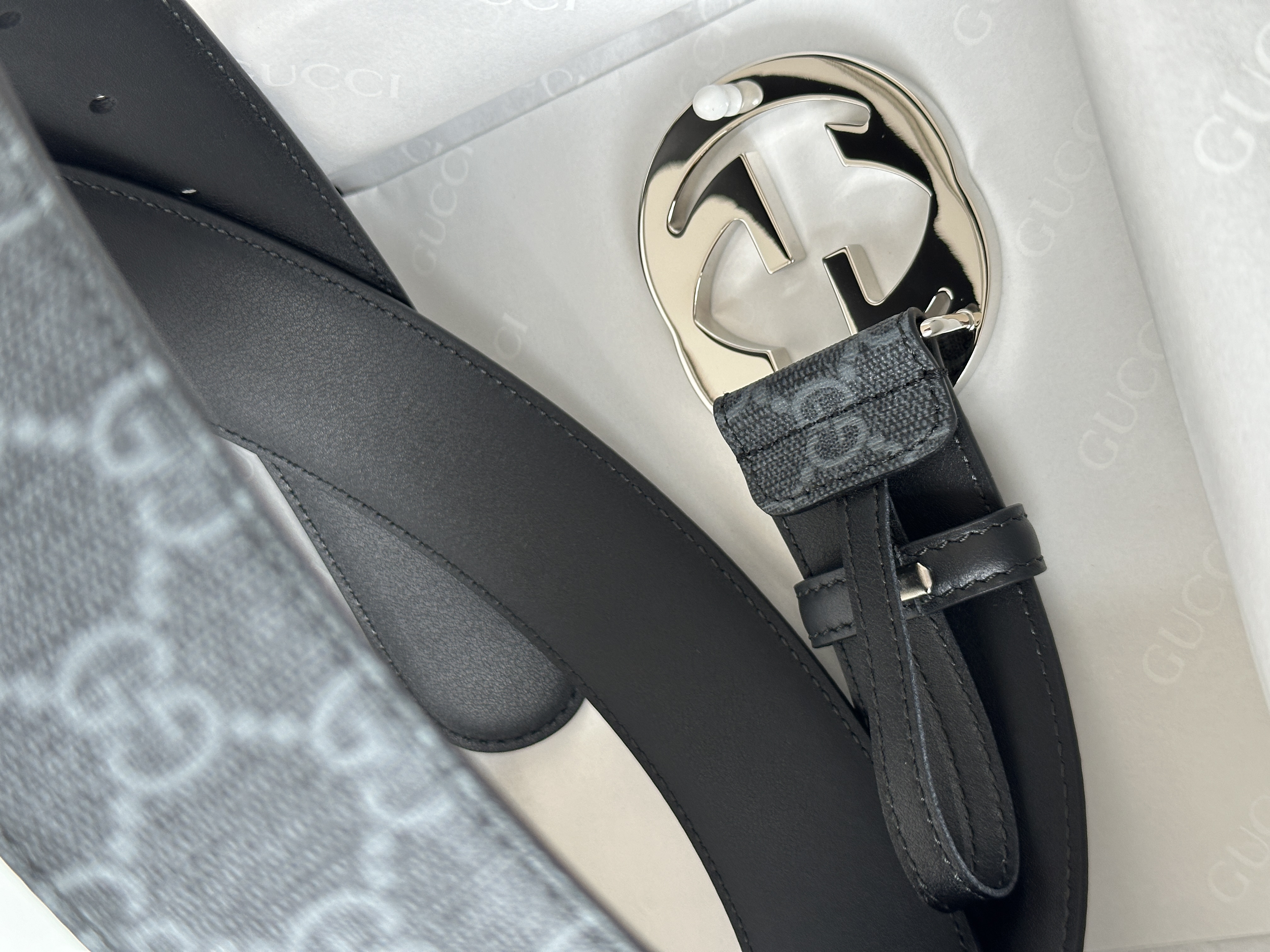 Gucci Interlocking G Buckle GG Supreme Canvas Belt (Men's)
