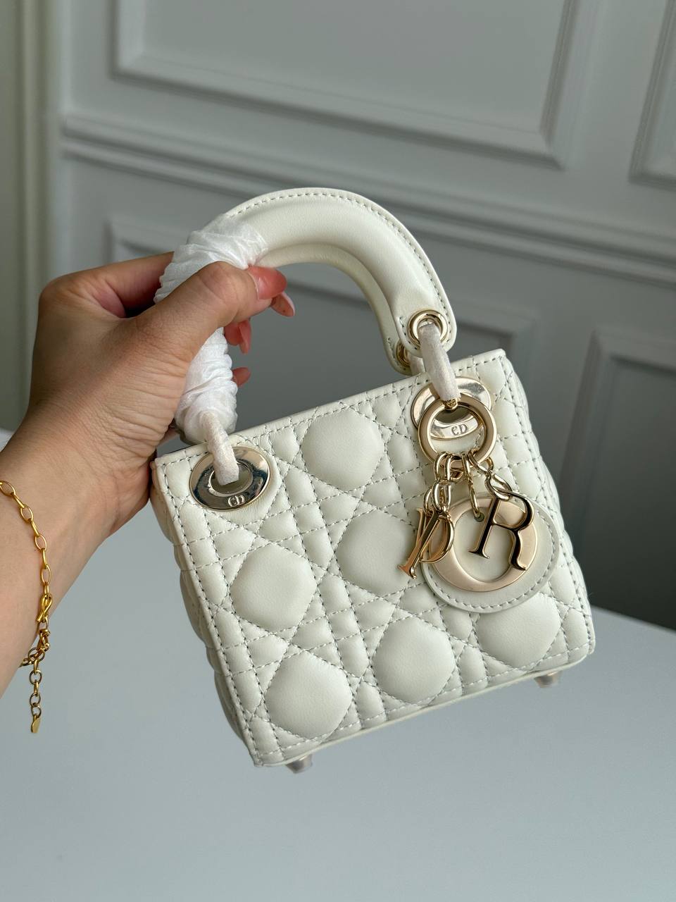 Dior Lady Dior Micro / Mini Cannage Lambskin Bag