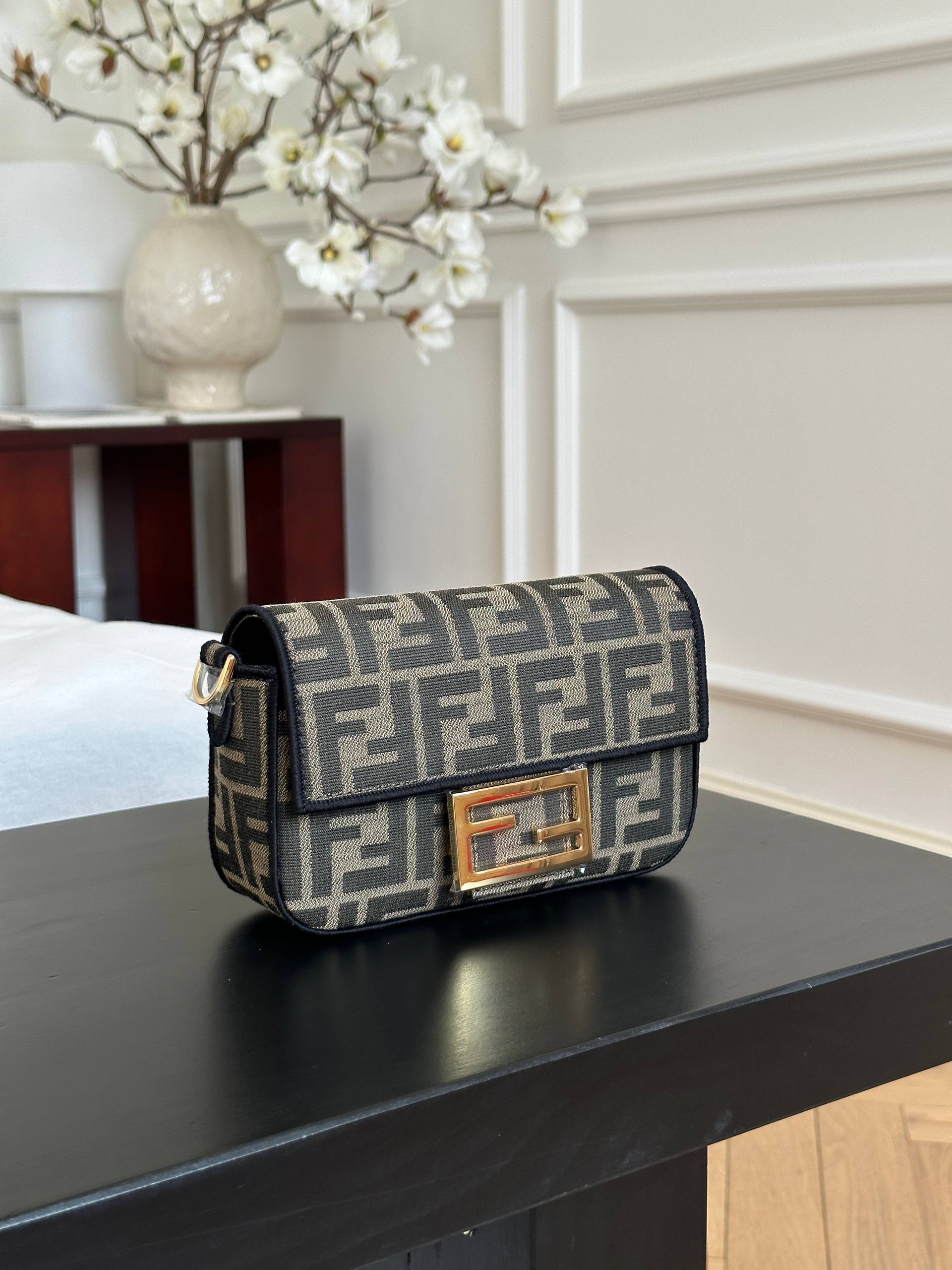 Fendi FF Zucca Jacquard Baguette Shoulder Bag