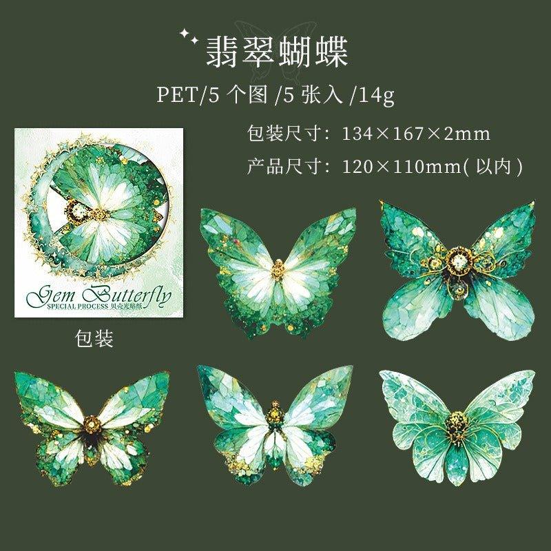1100 PET Stickers Jewel Butterfly Series