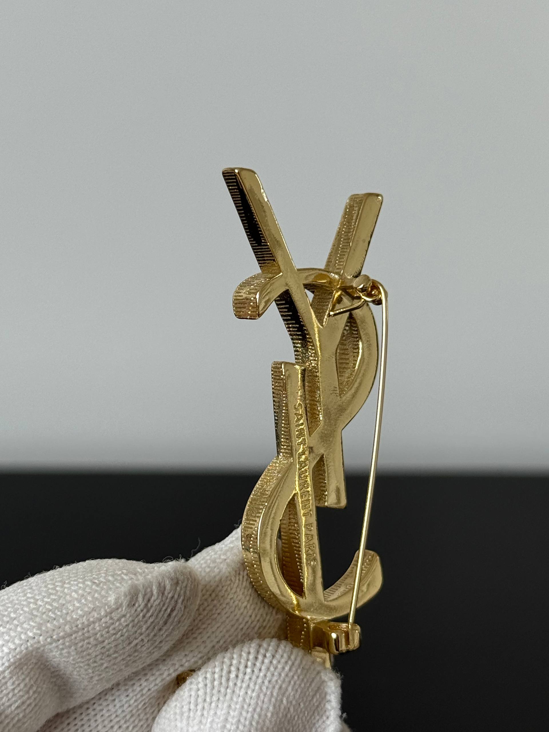 Saint Laurent (YSL) Cassandre Metal Brooch
