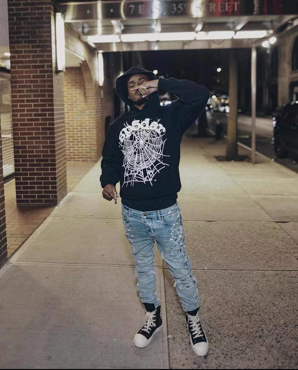 1:1 best quality spiderweb foam hoodie