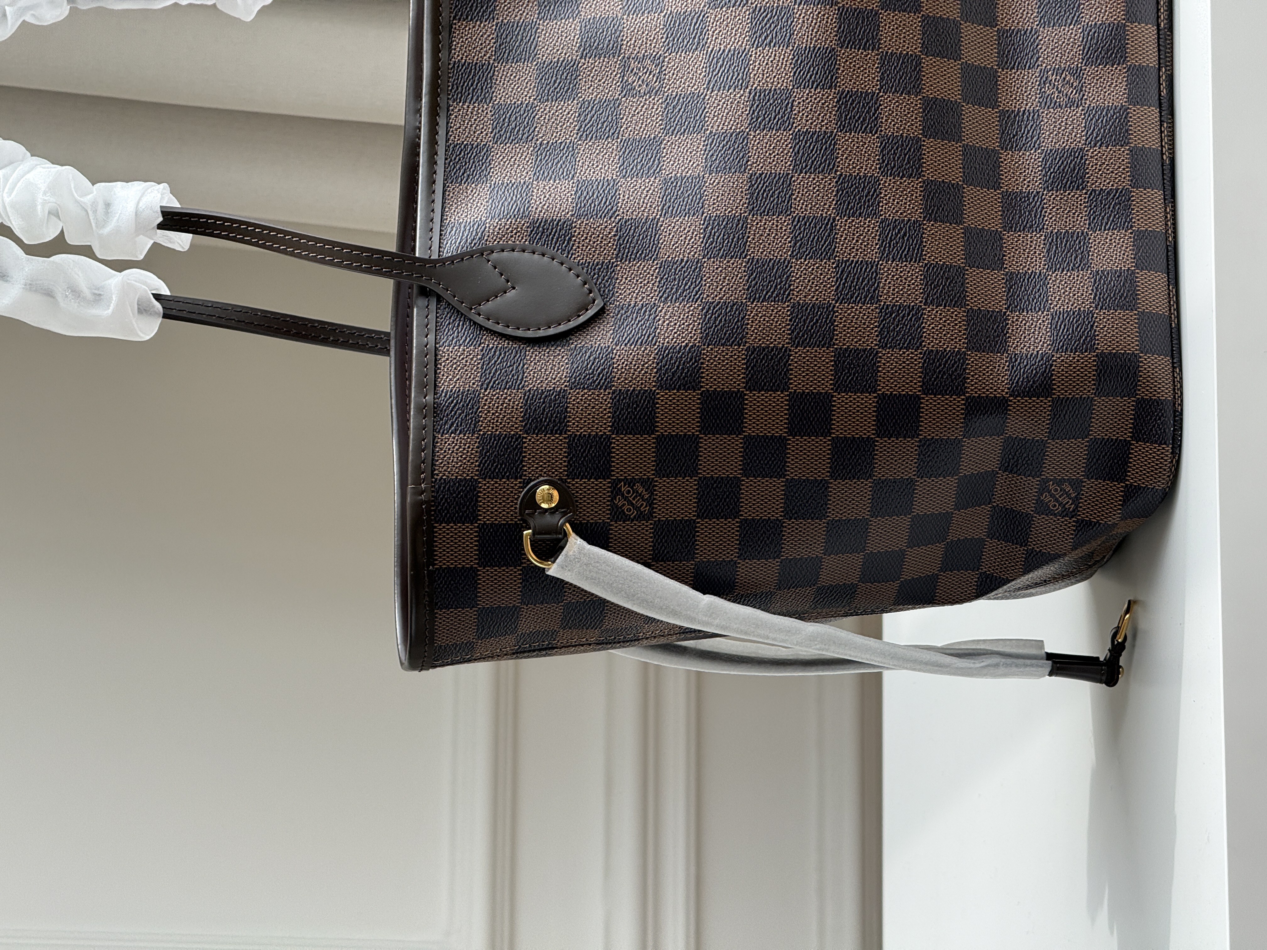 Louis Vuitton Neverfull MM Damier Ebene Check Tote Bag