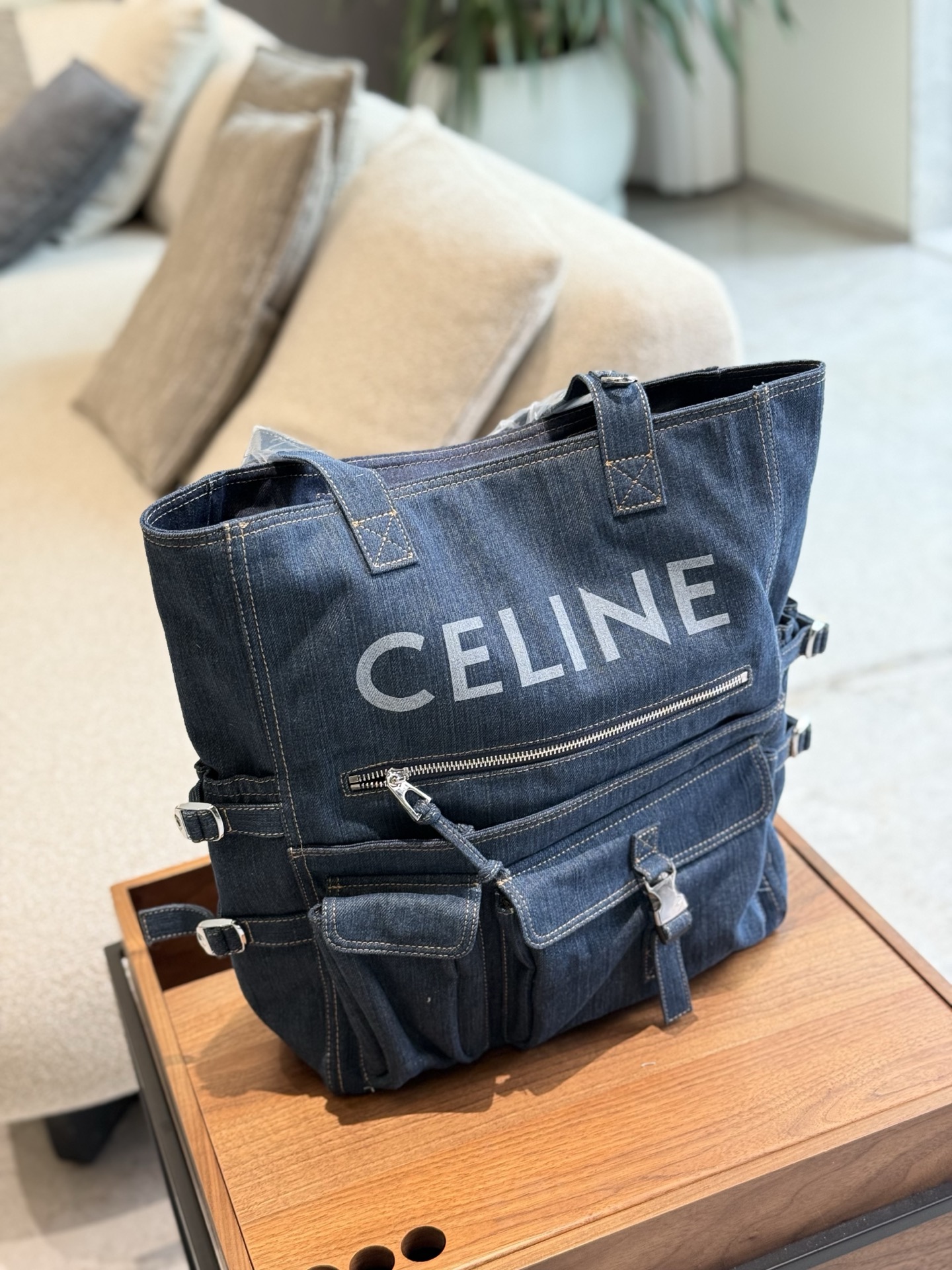 Celine Denim Tote Bag