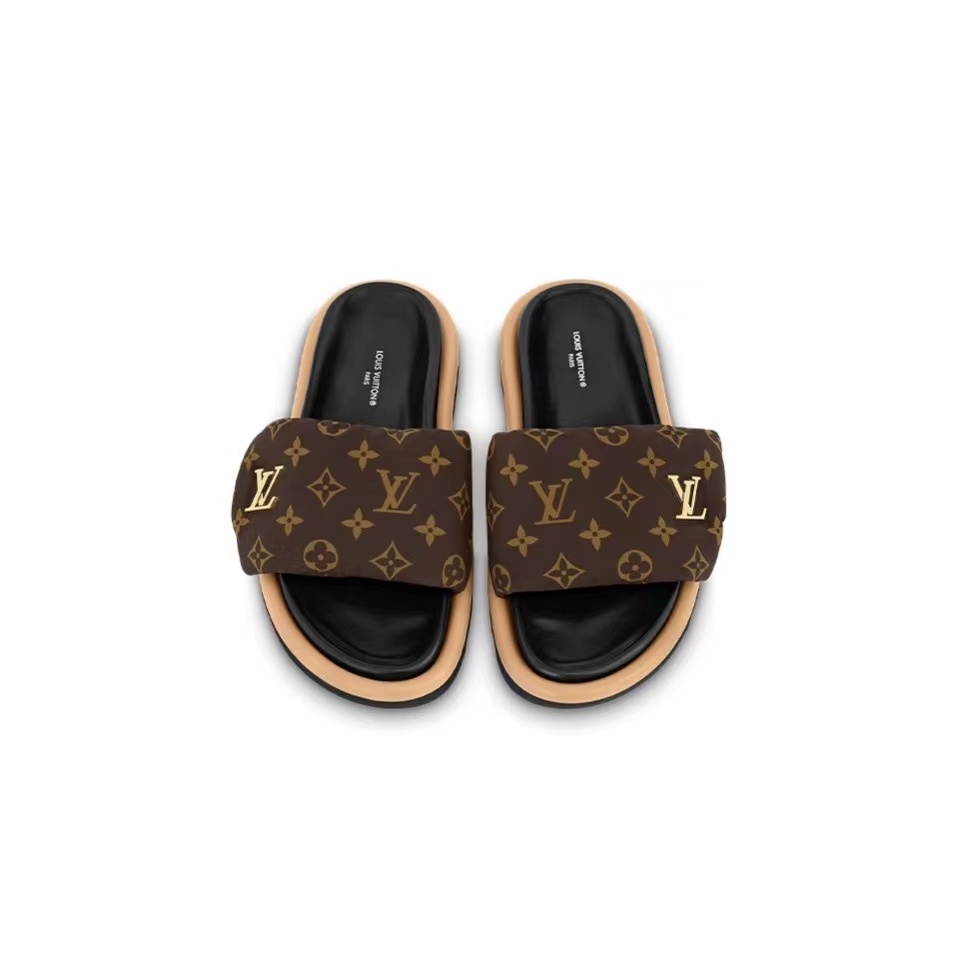 LV Pollow Nylon Velcro Slide Sandal