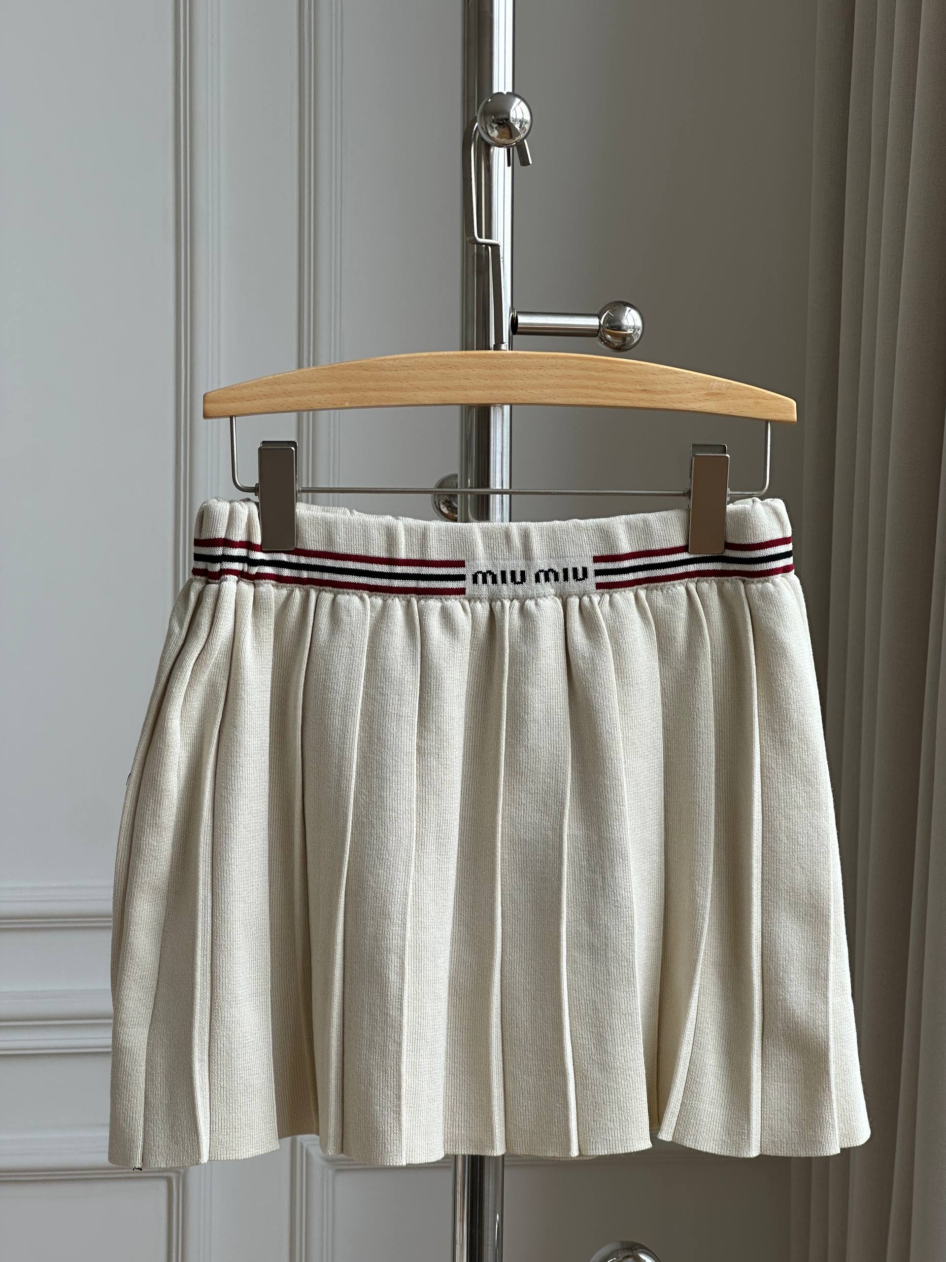 Miu Miu Knit Tank Top & Pleated Skirt Set