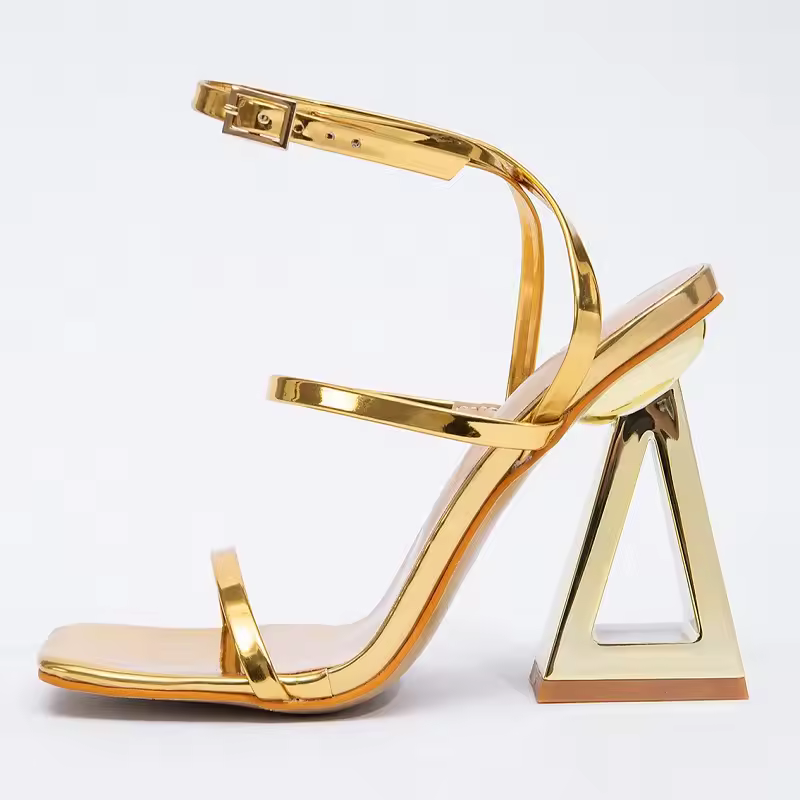 Golden Square Toe Buckle Strap