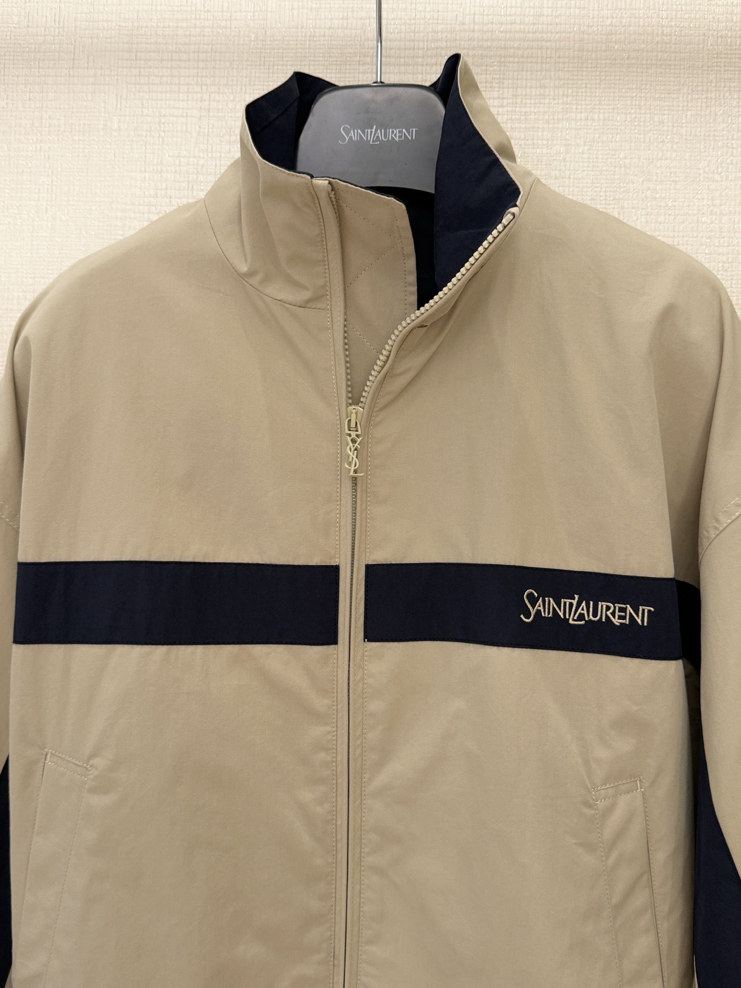 Saint Laurent YSL Jacket in Cotton in Beige