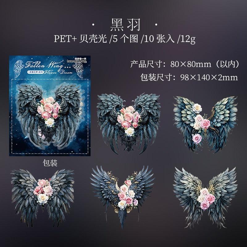 1138 Sticker Pack Falling Wing Flower Dream Series