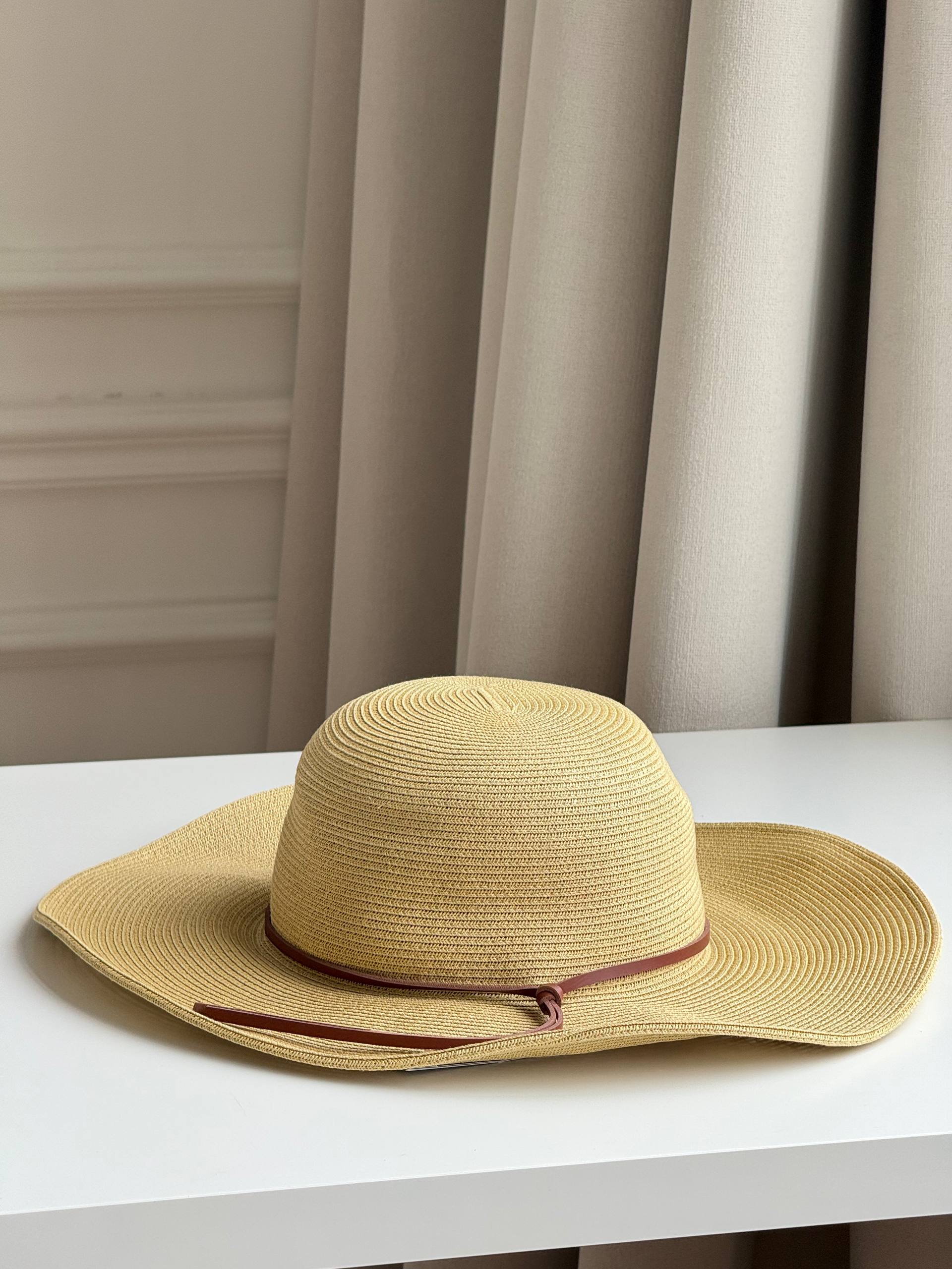 LOEWE Anagram Raffia Woven Wide-Brim Sun Hat