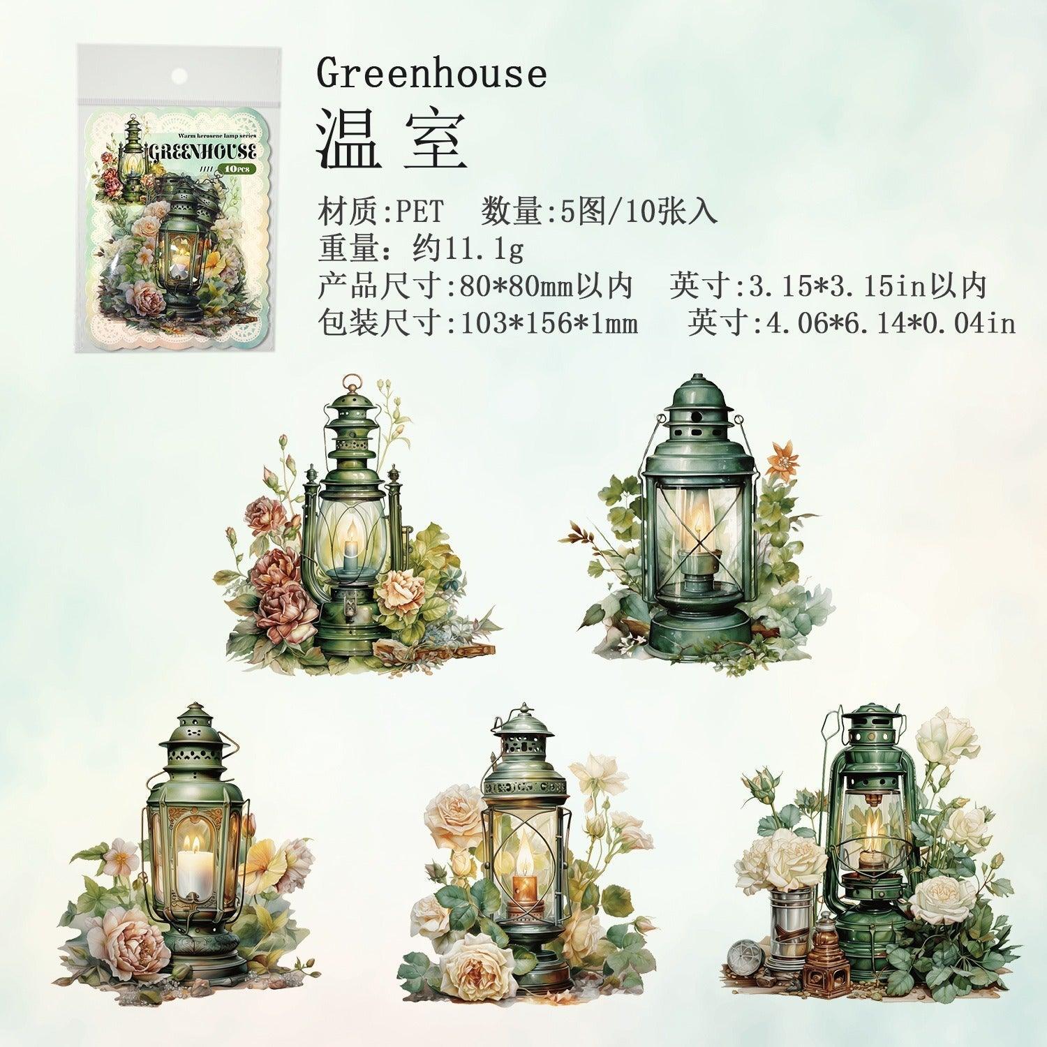 1121 PET Stickers Warmth Oil Lamp Series