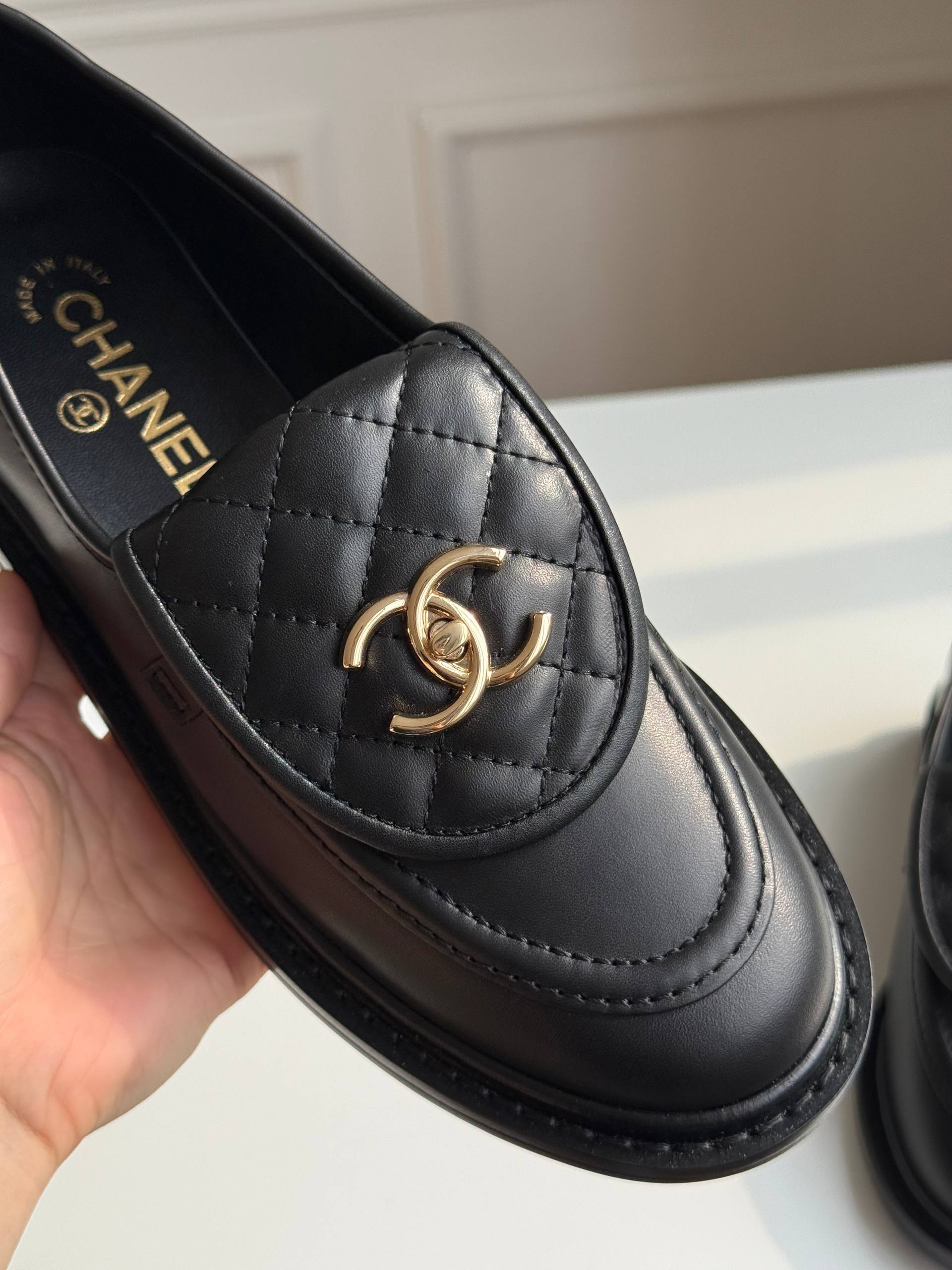 Chanel Quilted CC Turnlock Loafers