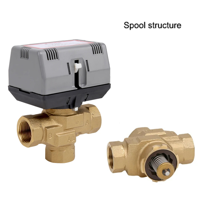3 Way Motorized Shut-off Valve VC6013/VC4013 – 3 Wire Brass Fan Coil Electric Valve AC220V (DN20-DN25)