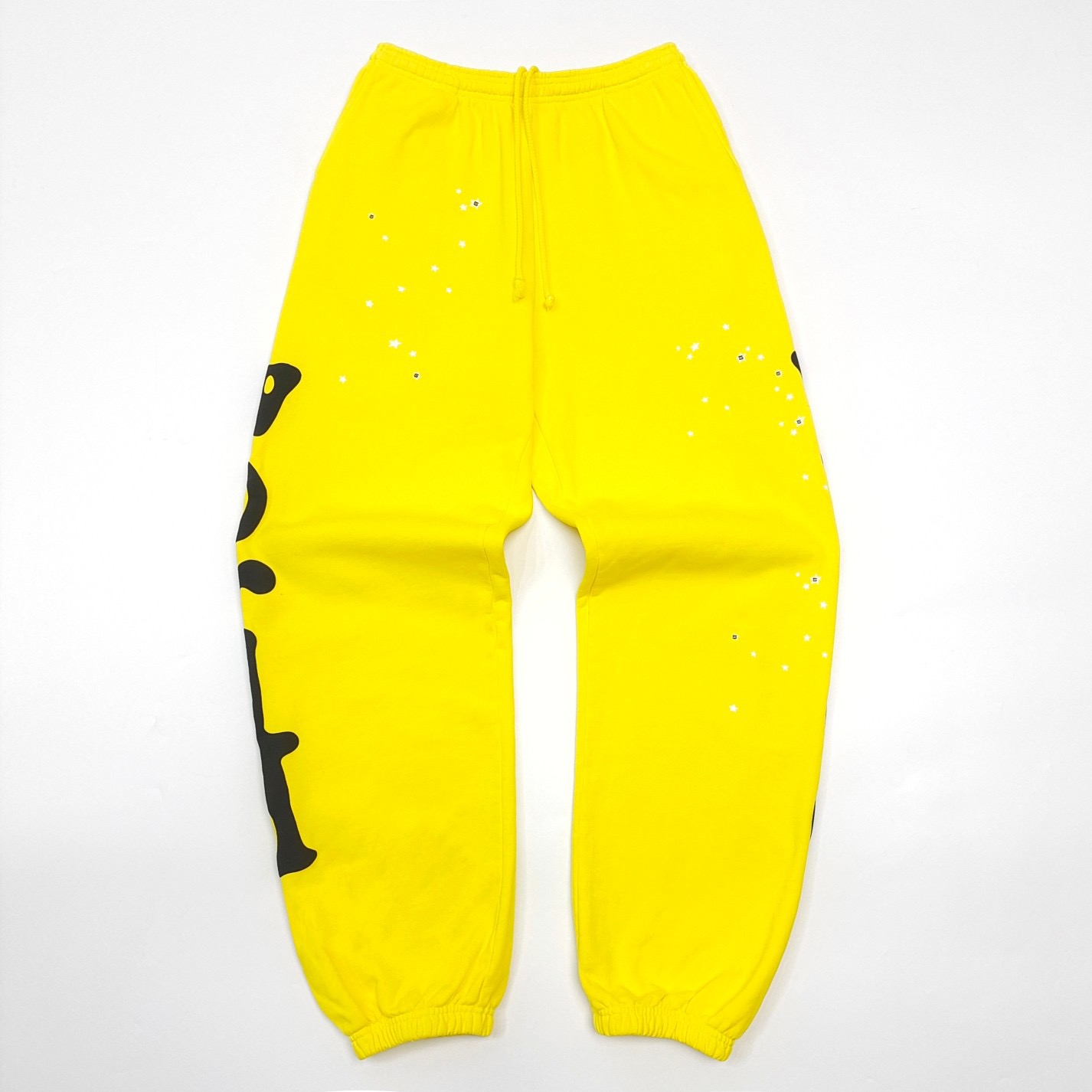1:1 Best Quality Side Black Letters Pants Yellow