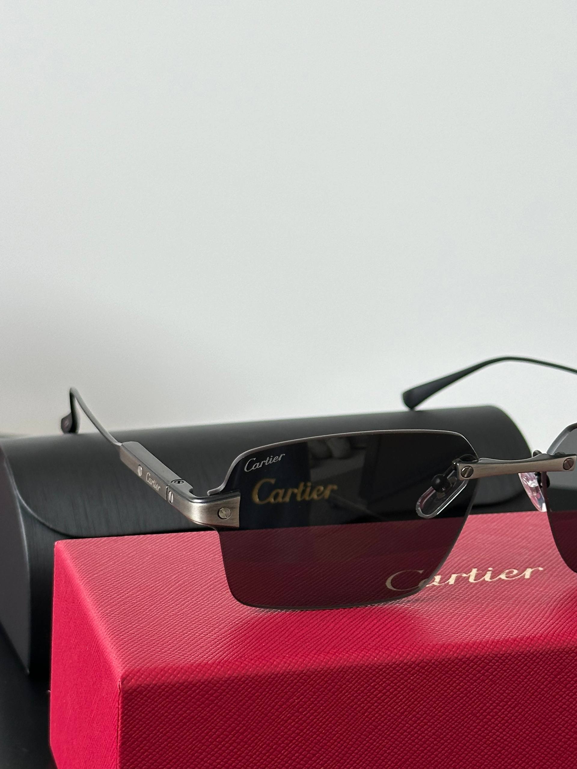 Cartier Rectangular Rimless Sunglasses