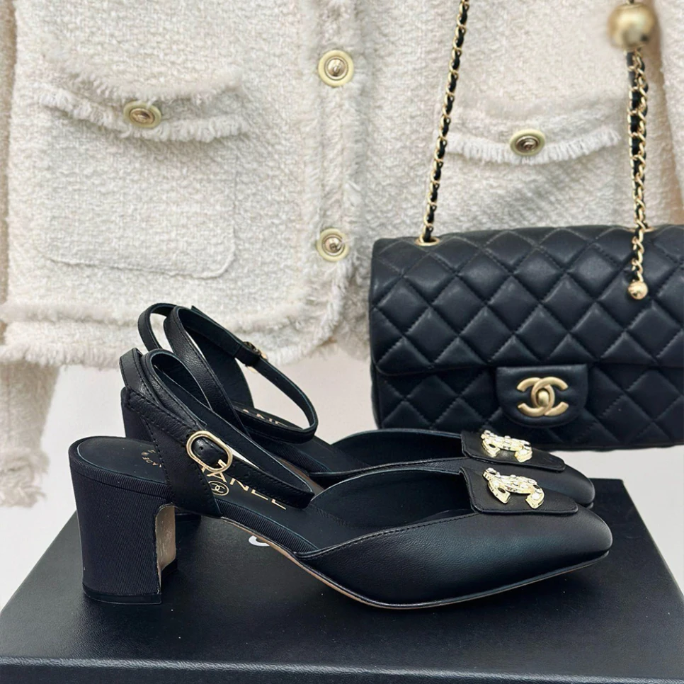 CHANEL Double C Calfskin Heels