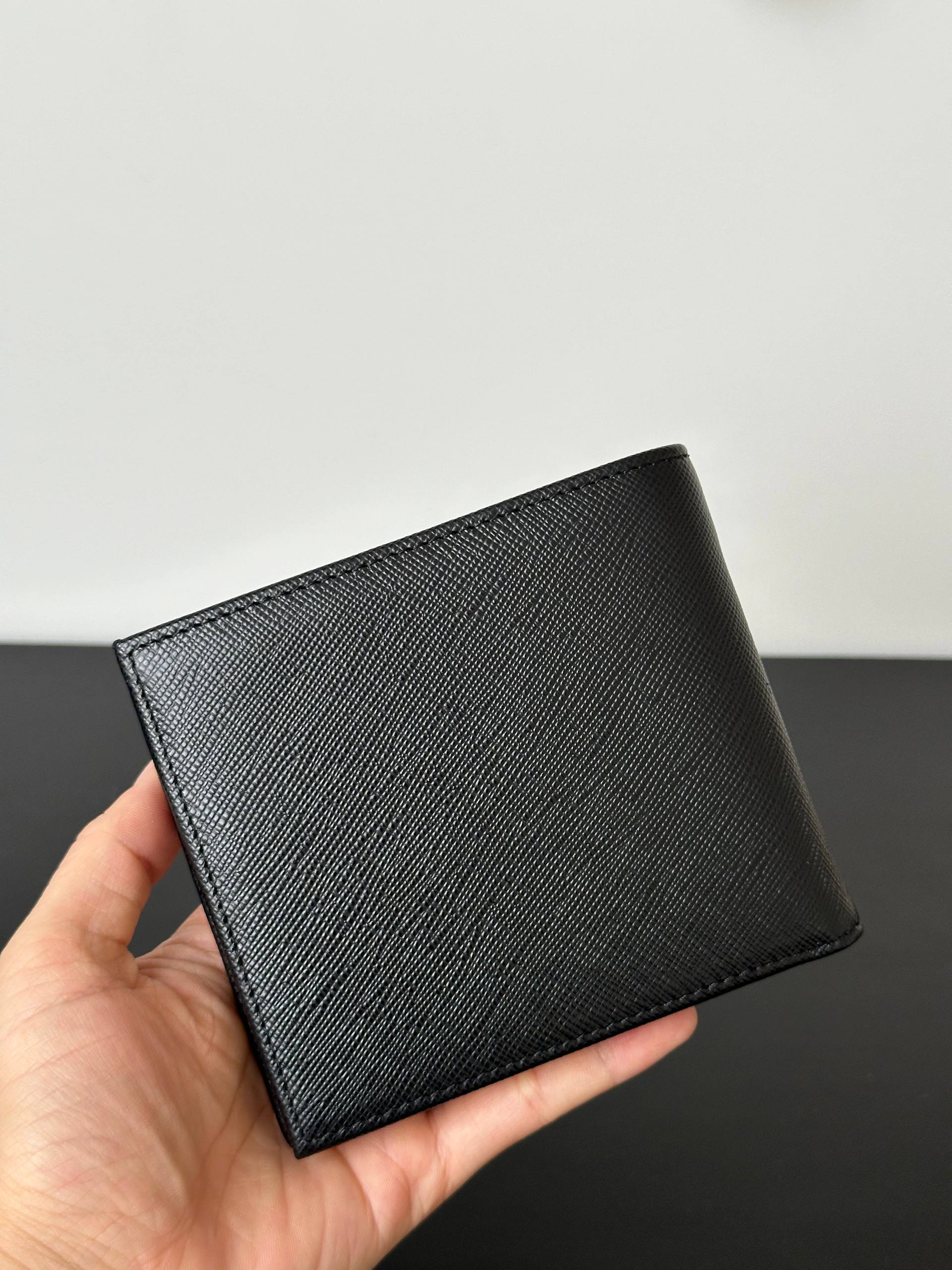 Prada Saffiano Triangle Logo Men's Bifold Wallet