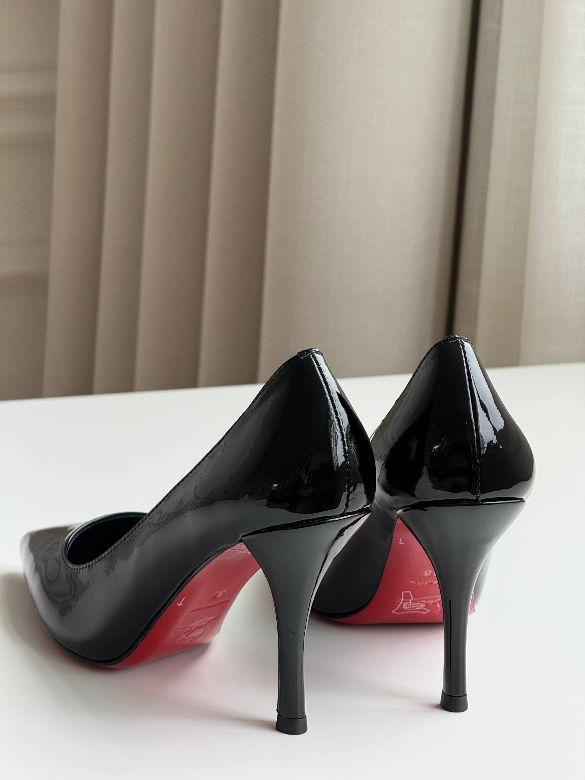 Christian Louboutin Pigalle Follies Patent Pointed Toe Red Sole Pumps