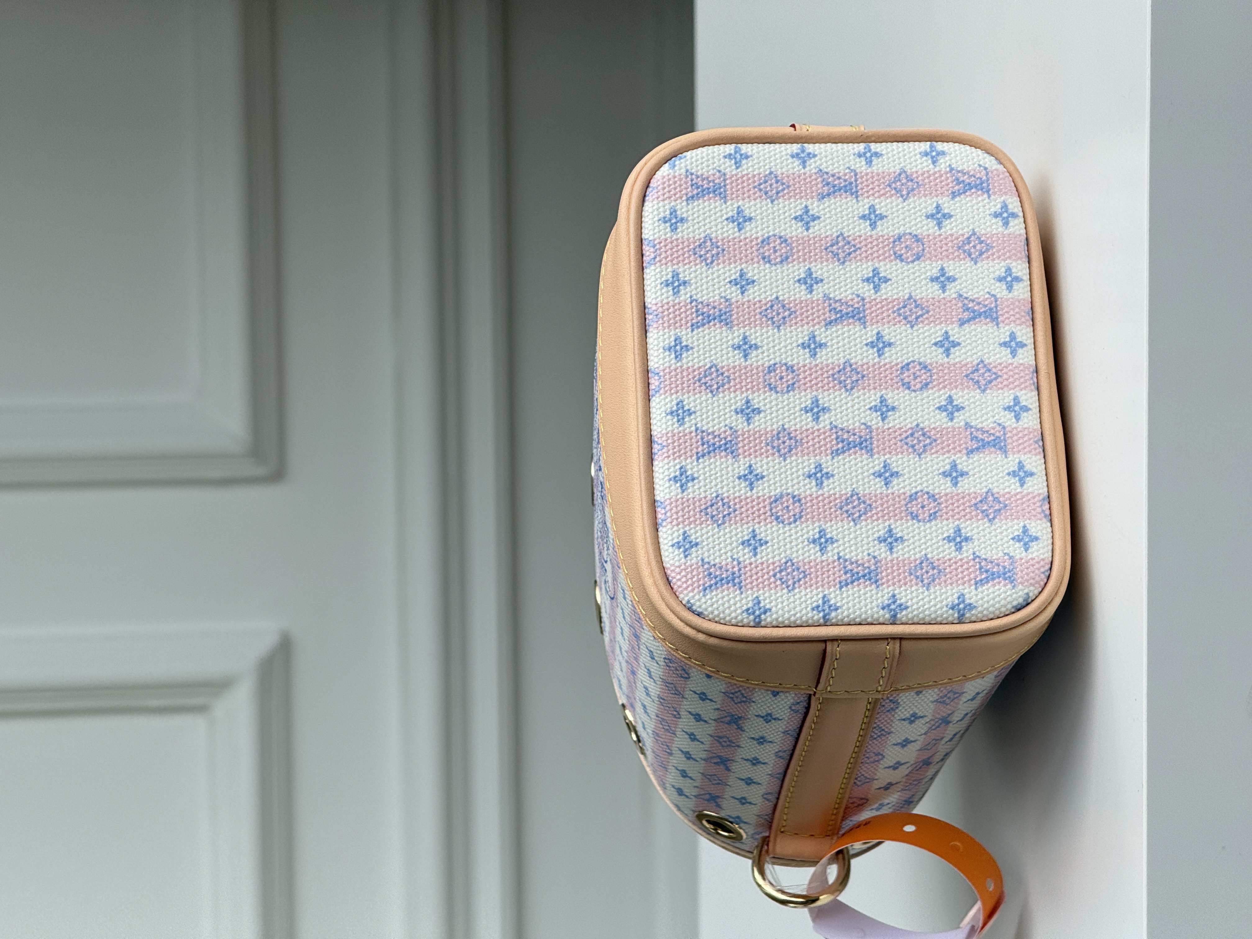 Louis Vuitton Pink Stripes Limited Print Mini Drawstring Bucket Bag