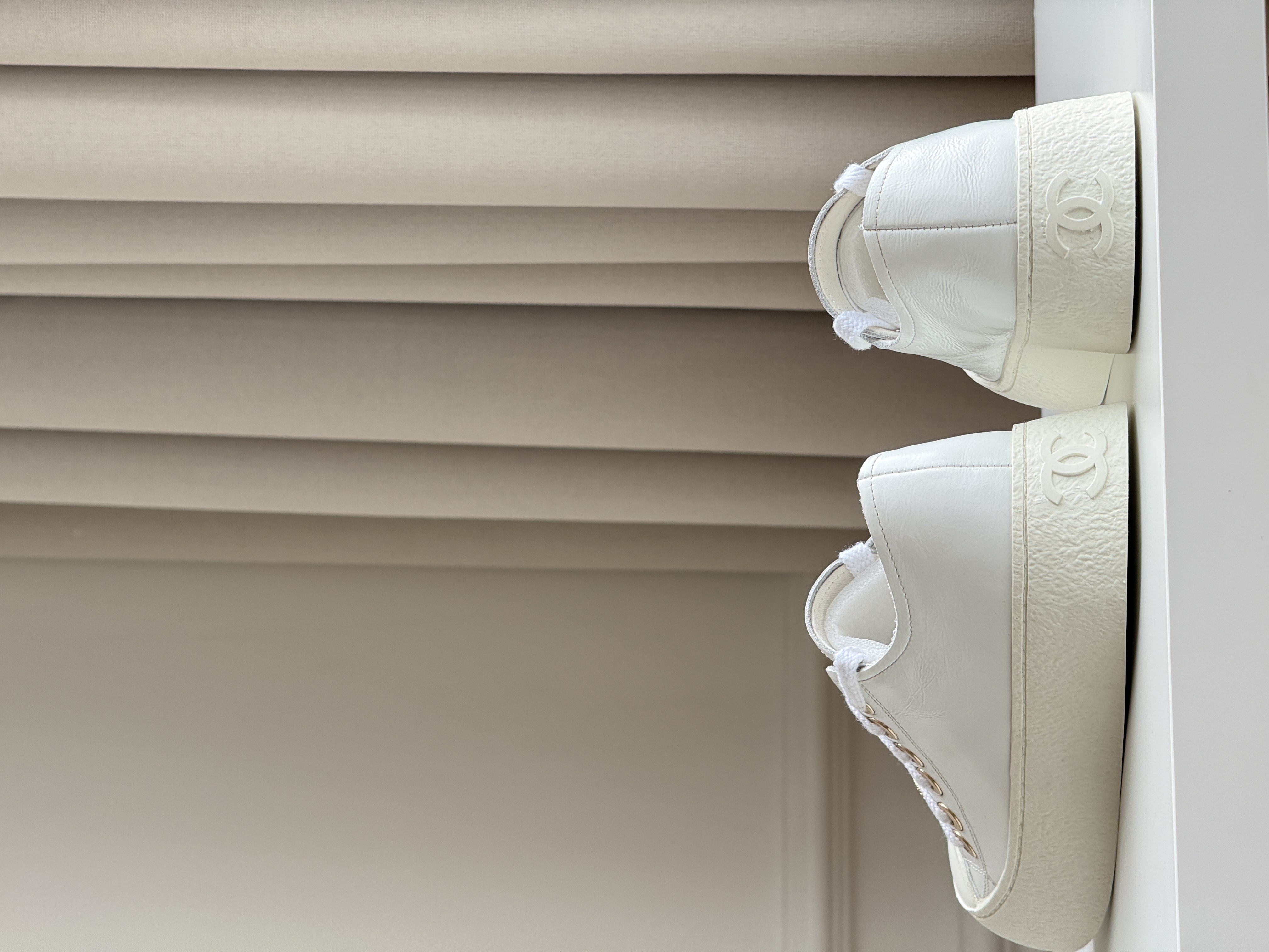 Chanel Thick-Soled Cookie White Sneakers