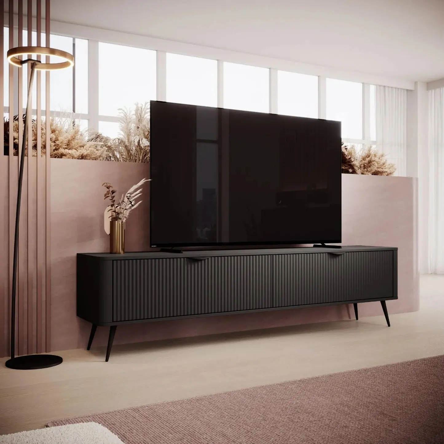 LANTEA - Meuble TV avec un style moderne - 200 x 38 x 51