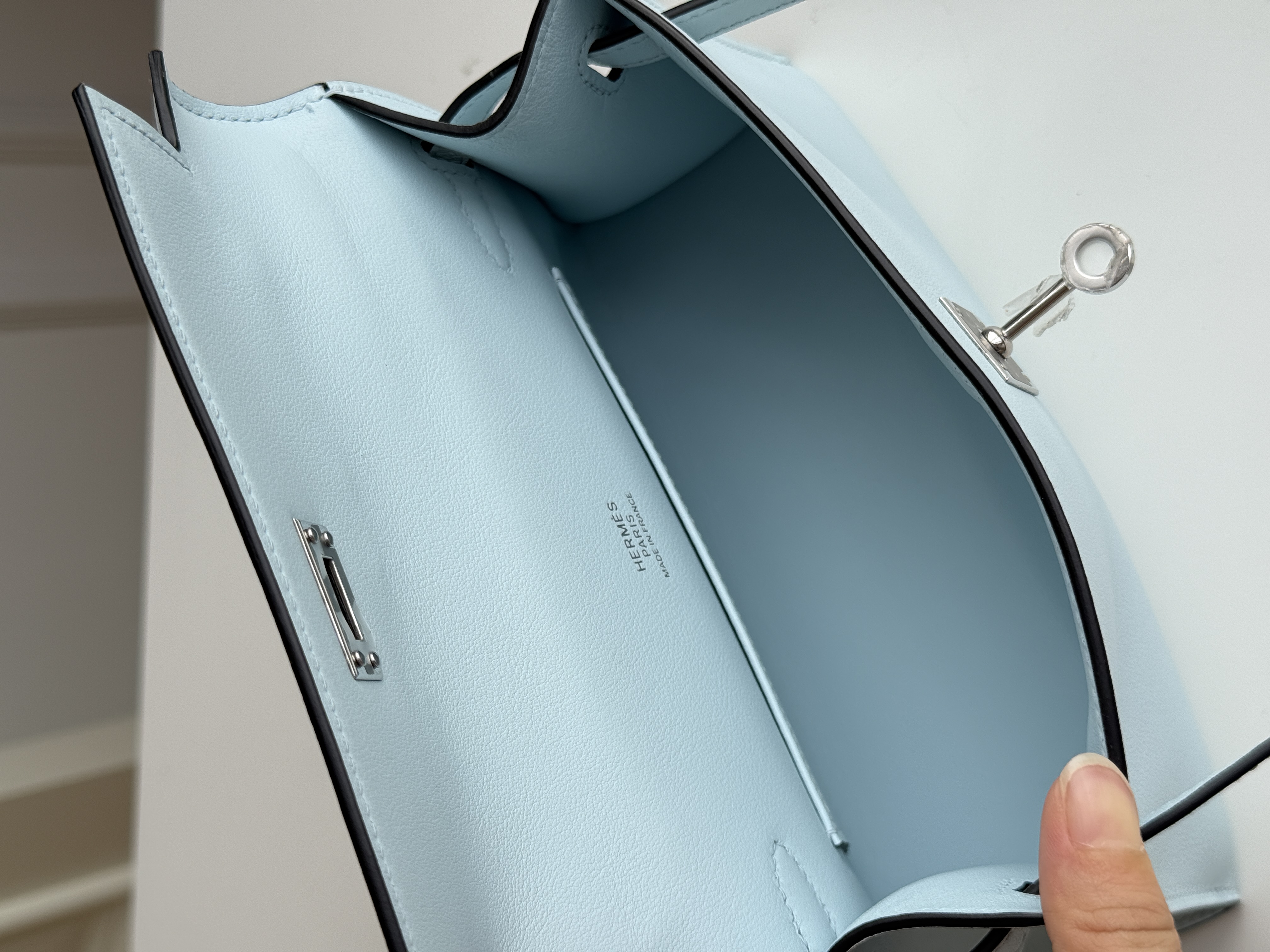 Hermès Mini Kelly II Glacier Blue (8U) with Silver Hardware