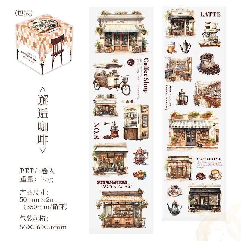 3030 Coffee-themed matte PET tape