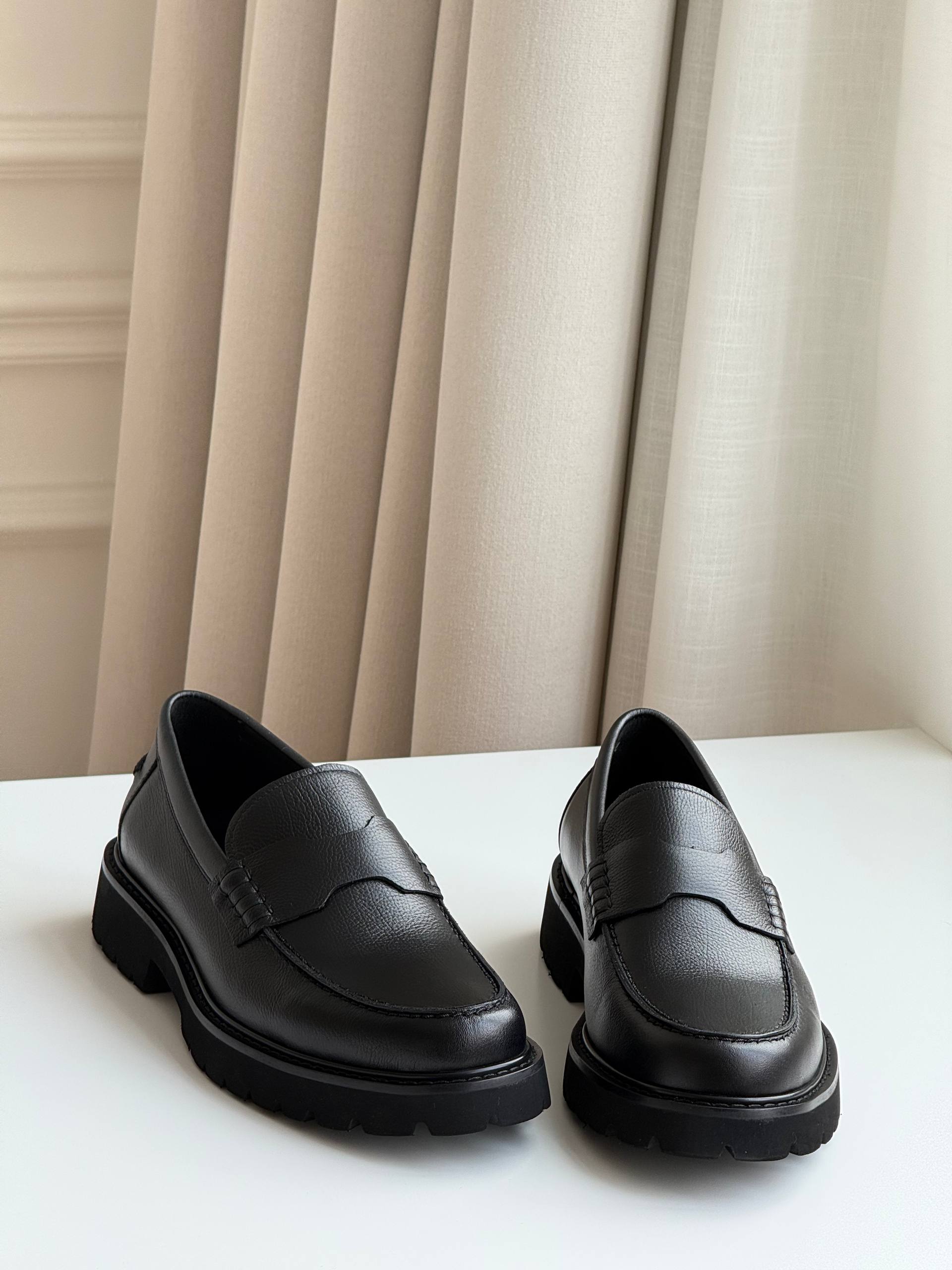 Classic Penny Strap Platform Lug Sole Loafers