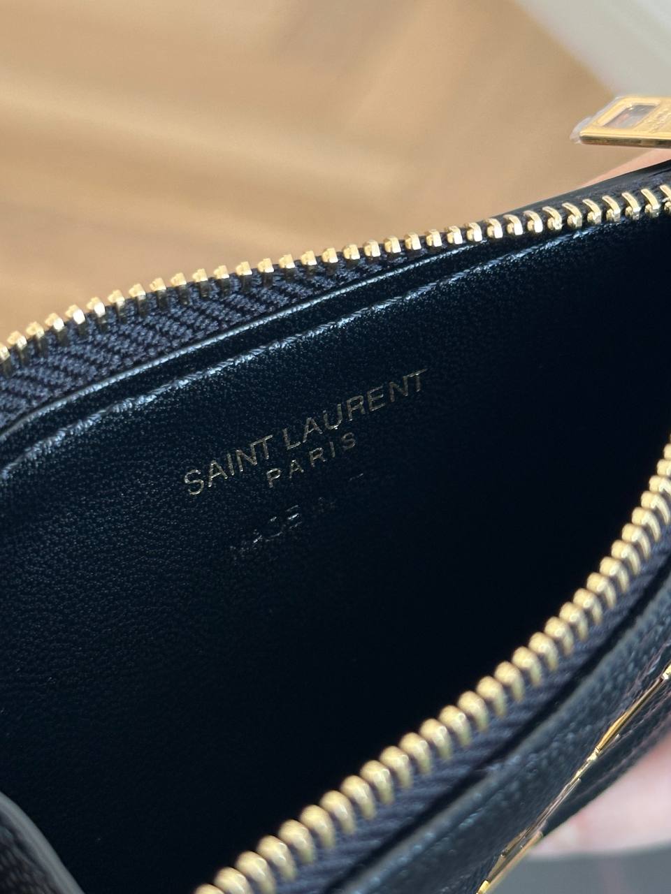 Saint Laurent Cassandre Matelassé Grain de Poudre Card Case / Coin Purse