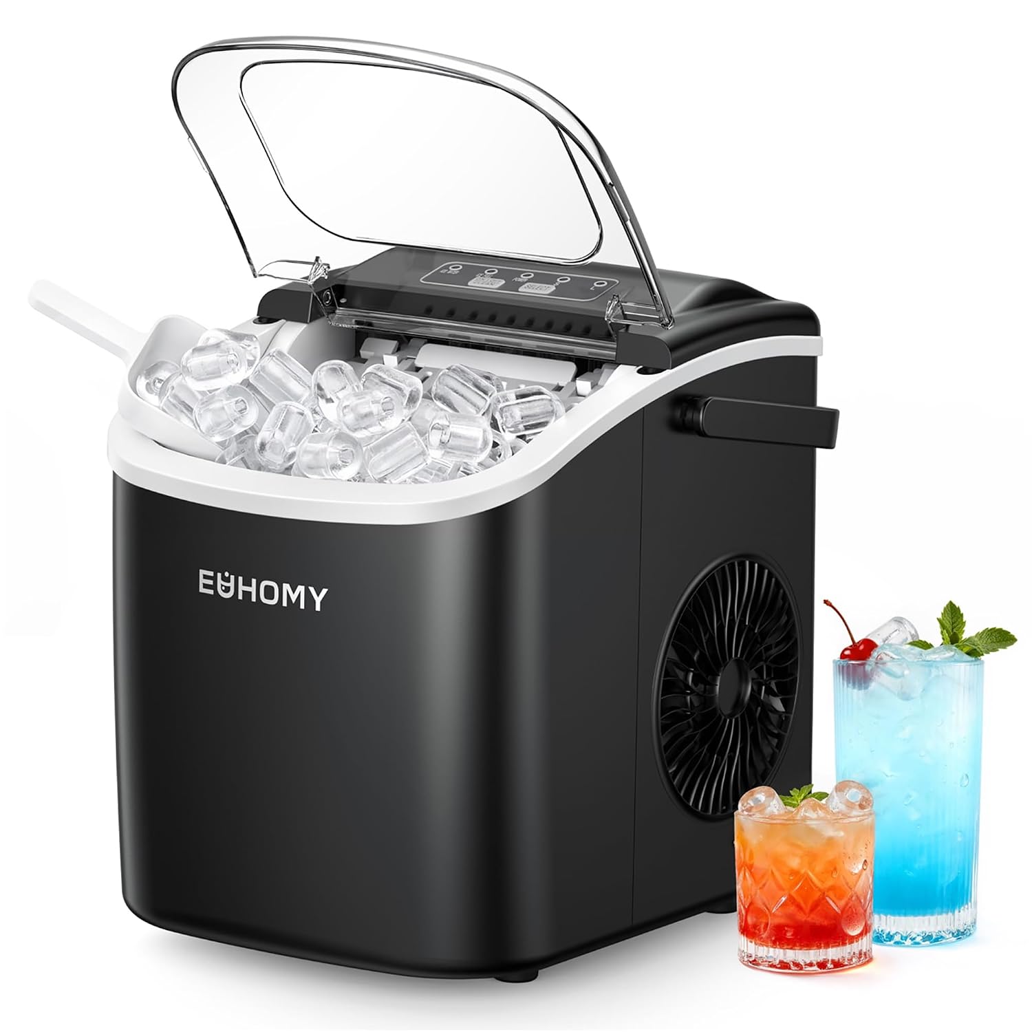 EUHOMY Machine à Glaçons, Petite Machine a Glacons, 9 Glaçons En 6 Minute