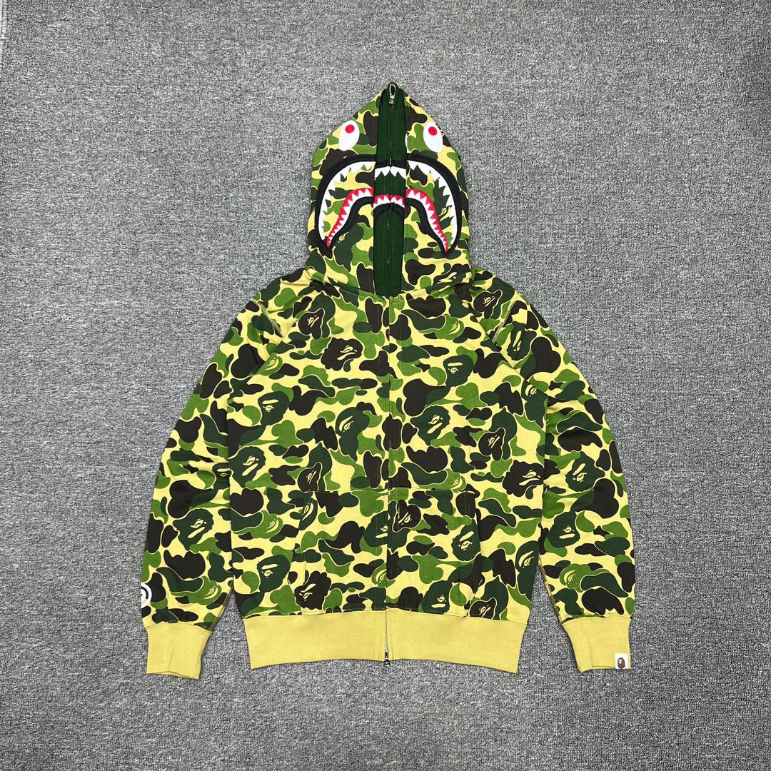 1:1 Best Quality ABC Green Camo 2 Hood Zipper Hoodie