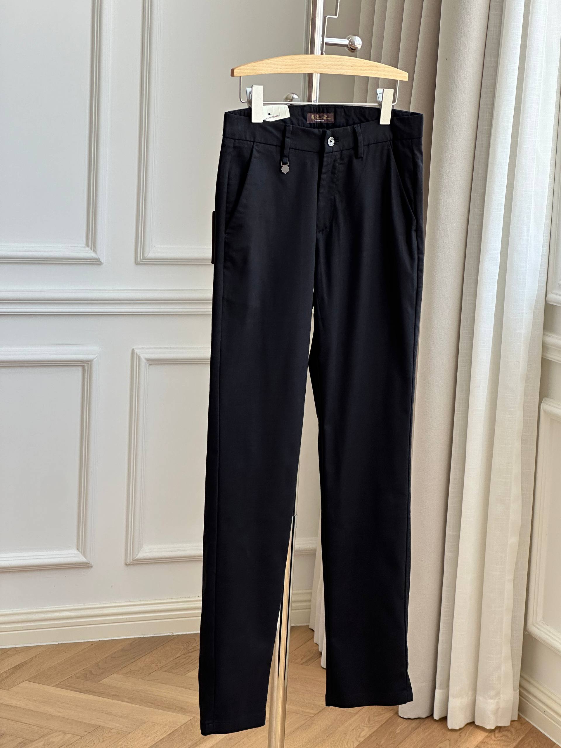 Men's Black Business Casual Straight-Leg Trousers