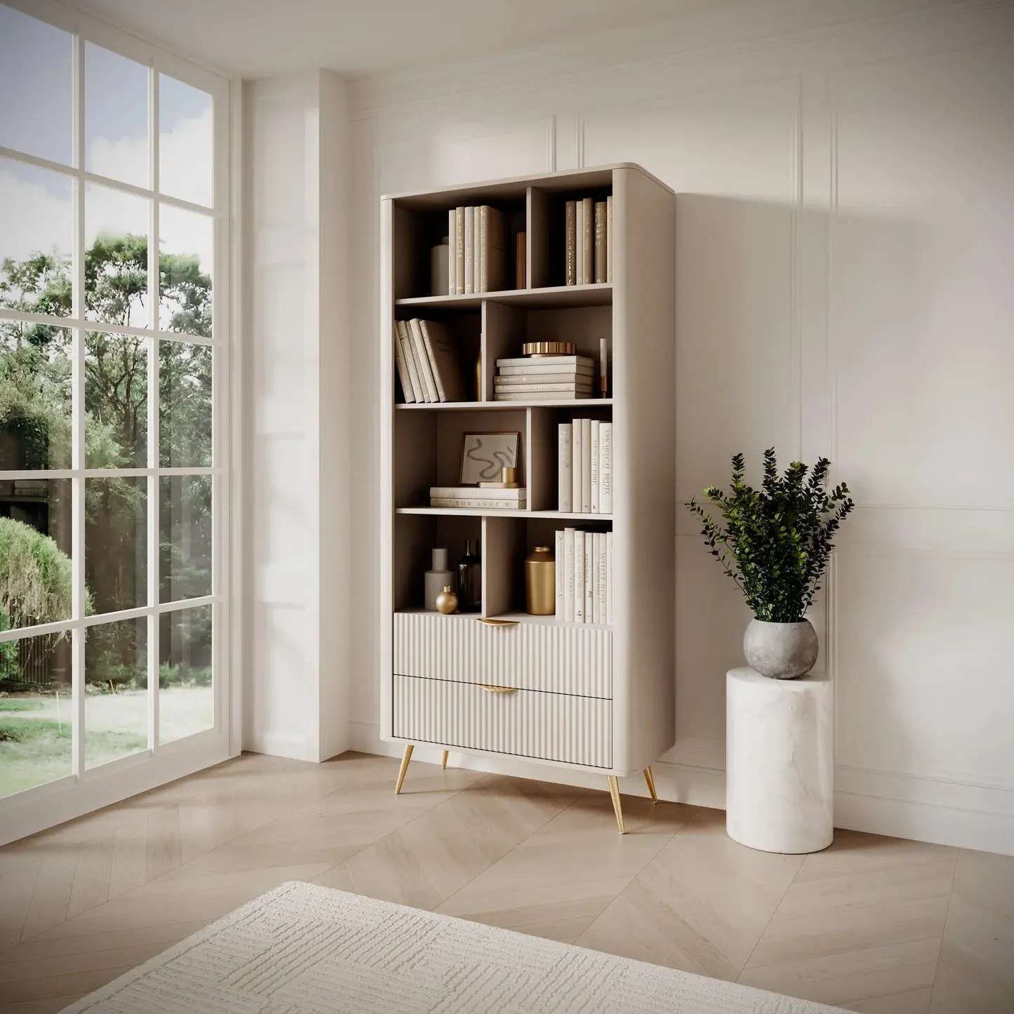 LANTEA - Bibliothèque avec un style moderne - 88 x 38 x 194 cm
