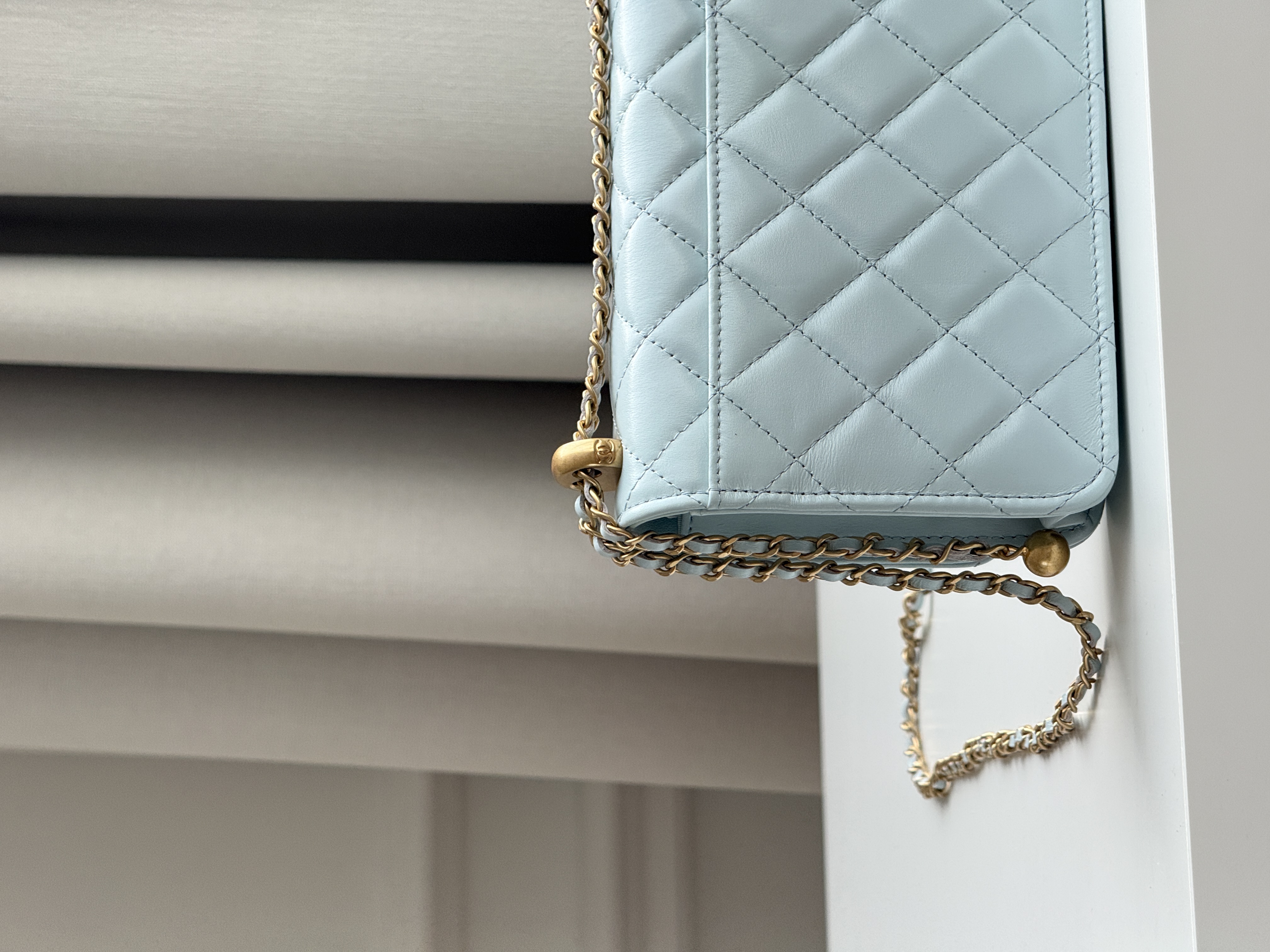 Chanel Wallet on Chain (WOC) with Double Gold Ball Adjustable Chain