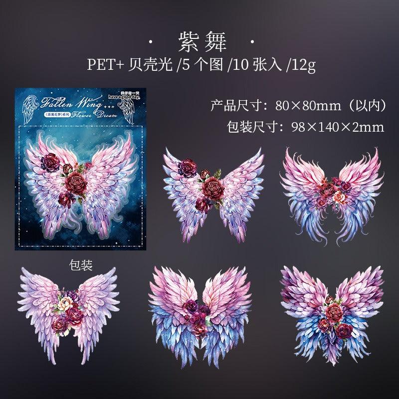 1138 Sticker Pack Falling Wing Flower Dream Series