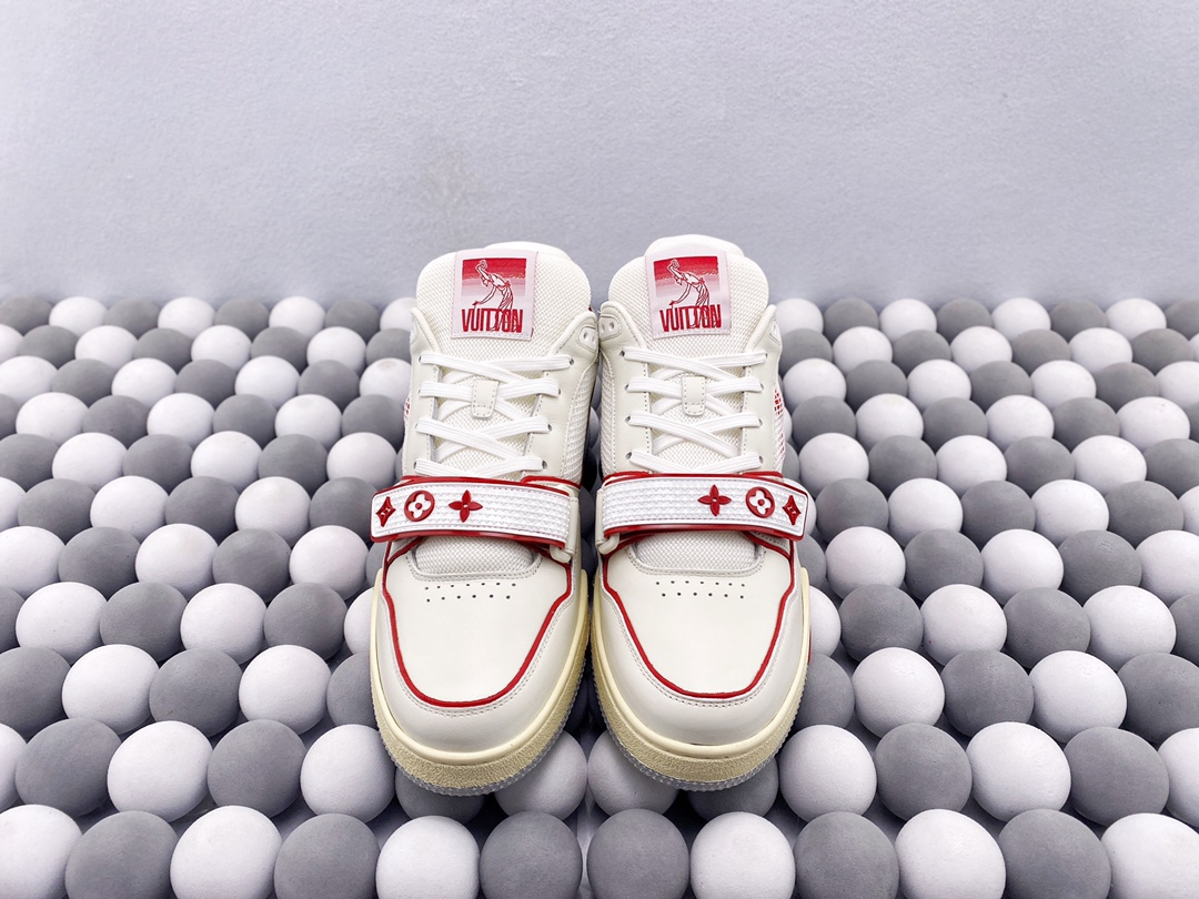 2024 LV Trainer Low Red X white Mesh 1A98VI