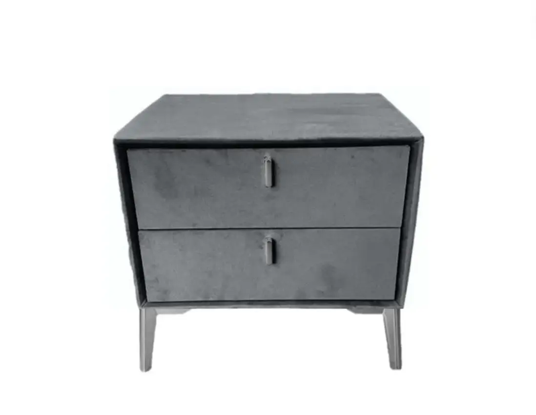 Mira - Table de Chevet en Velours - 50 x 40 cm