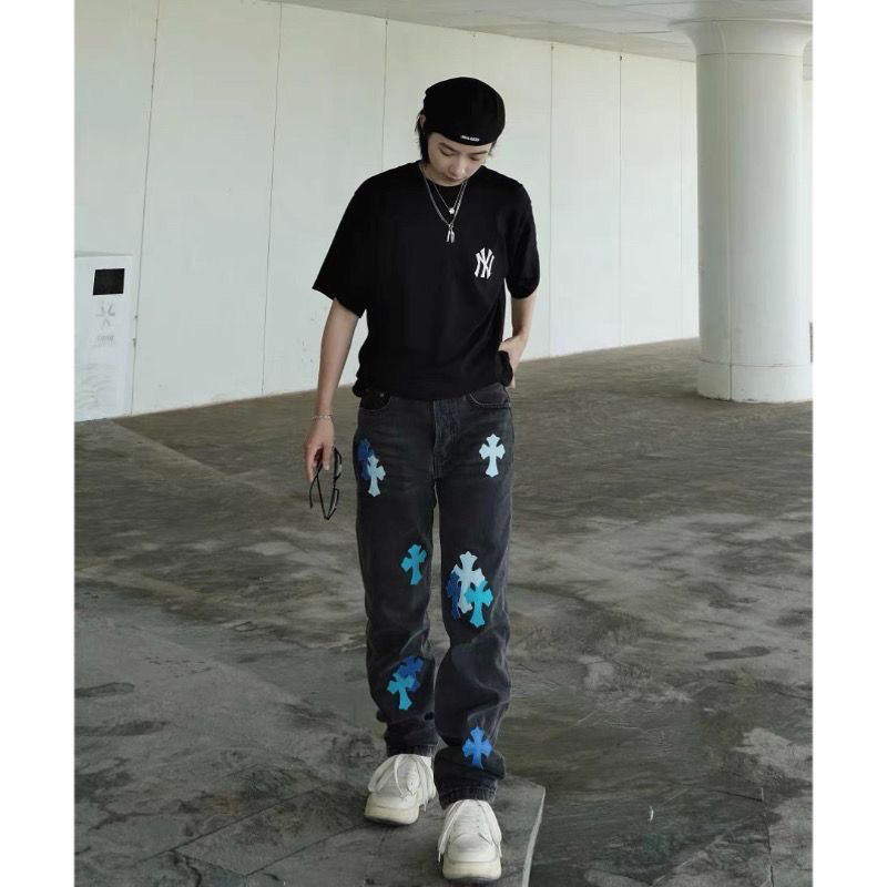 blue cross London limited embroidery jeans