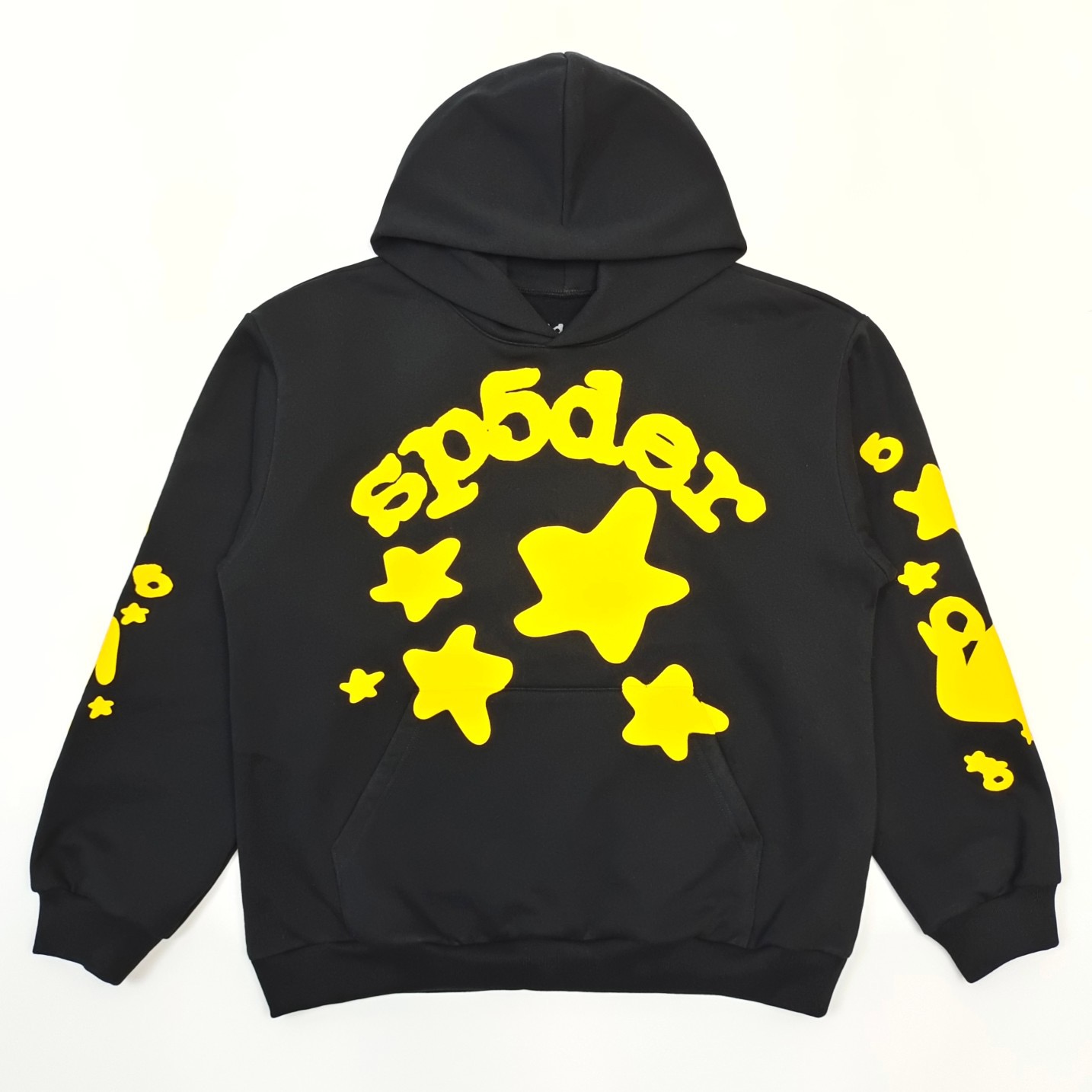 1:1 Best Quality Yellow Puff Star Hoodie Black Color