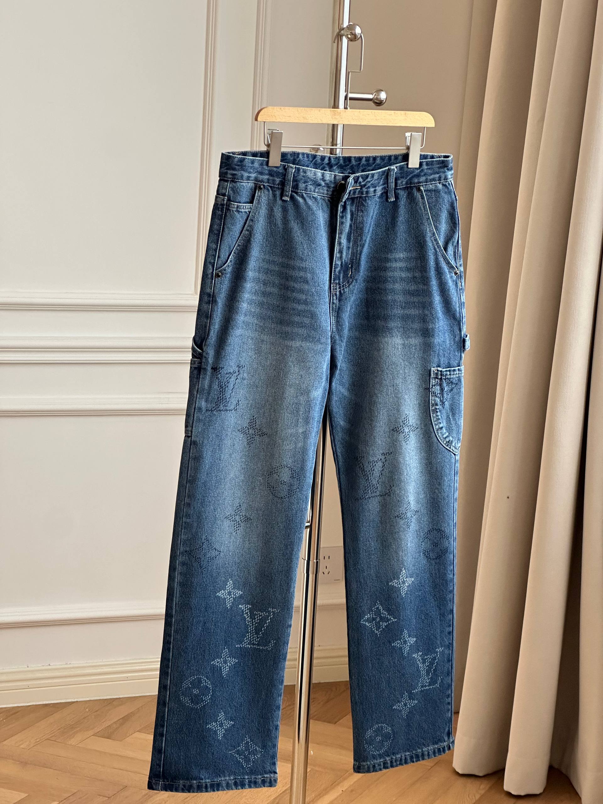 Louis Vuitton Monogram Laser-Etched Carpenter Jeans