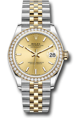 Rolex Steel and Yellow Gold Datejust 31 Watch - Diamond Bezel - Champagne Index Dial - Jubilee Bracelet - 278383RBR chij【1:1 Replica】