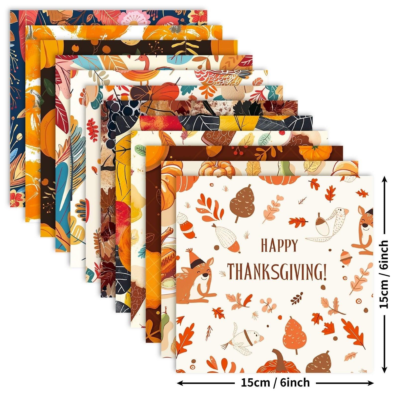 2105 12 sheets/pack Autumn Harvest Festival Material Paper