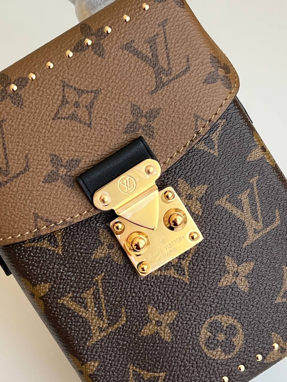 Louis Vuitton Camera Box Reverse Monogram Rivet Trunk Handbag Crossbody Bag