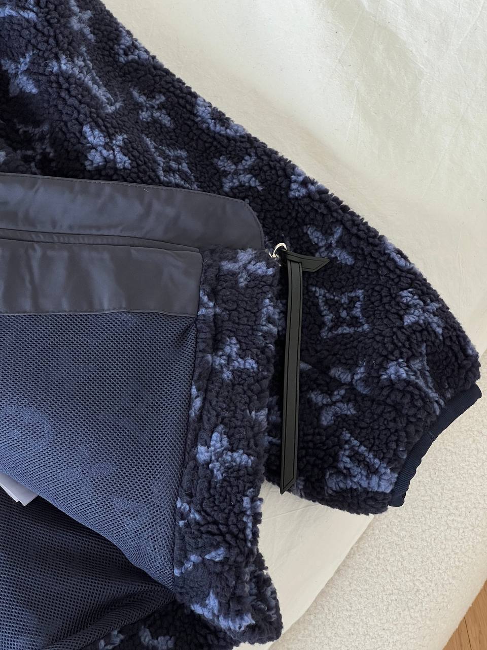 Louis Vuitton Navy Monogram Printed Fleece Hooded Jacket
