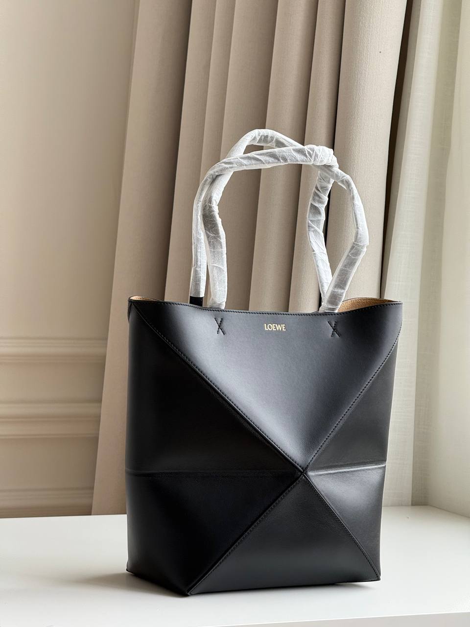 LOEWE Medium Puzzle Fold Tote in Shiny Calfskin