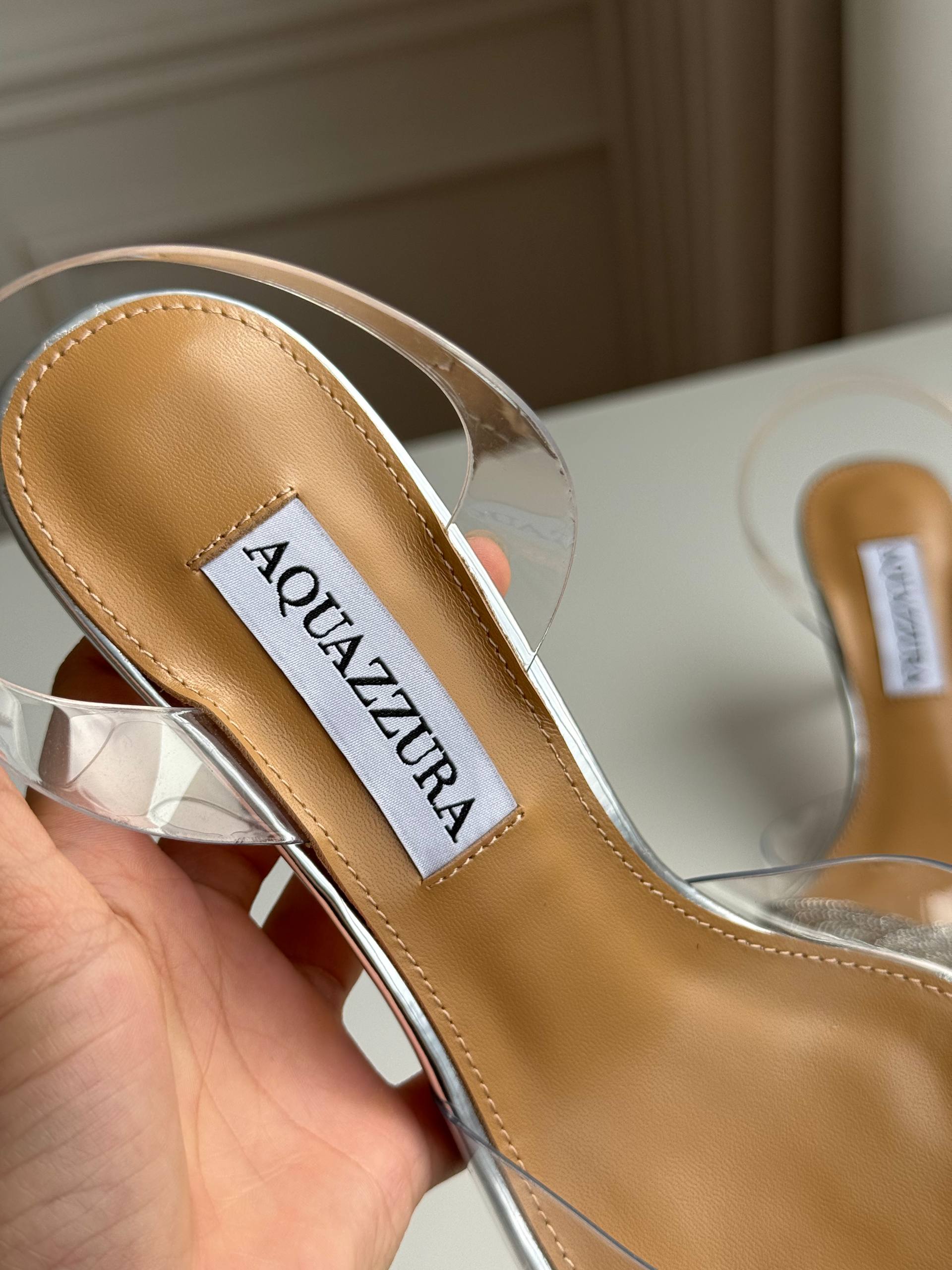 Aquazzura Seduction Crystal-Embellished PVC Slingback Pumps