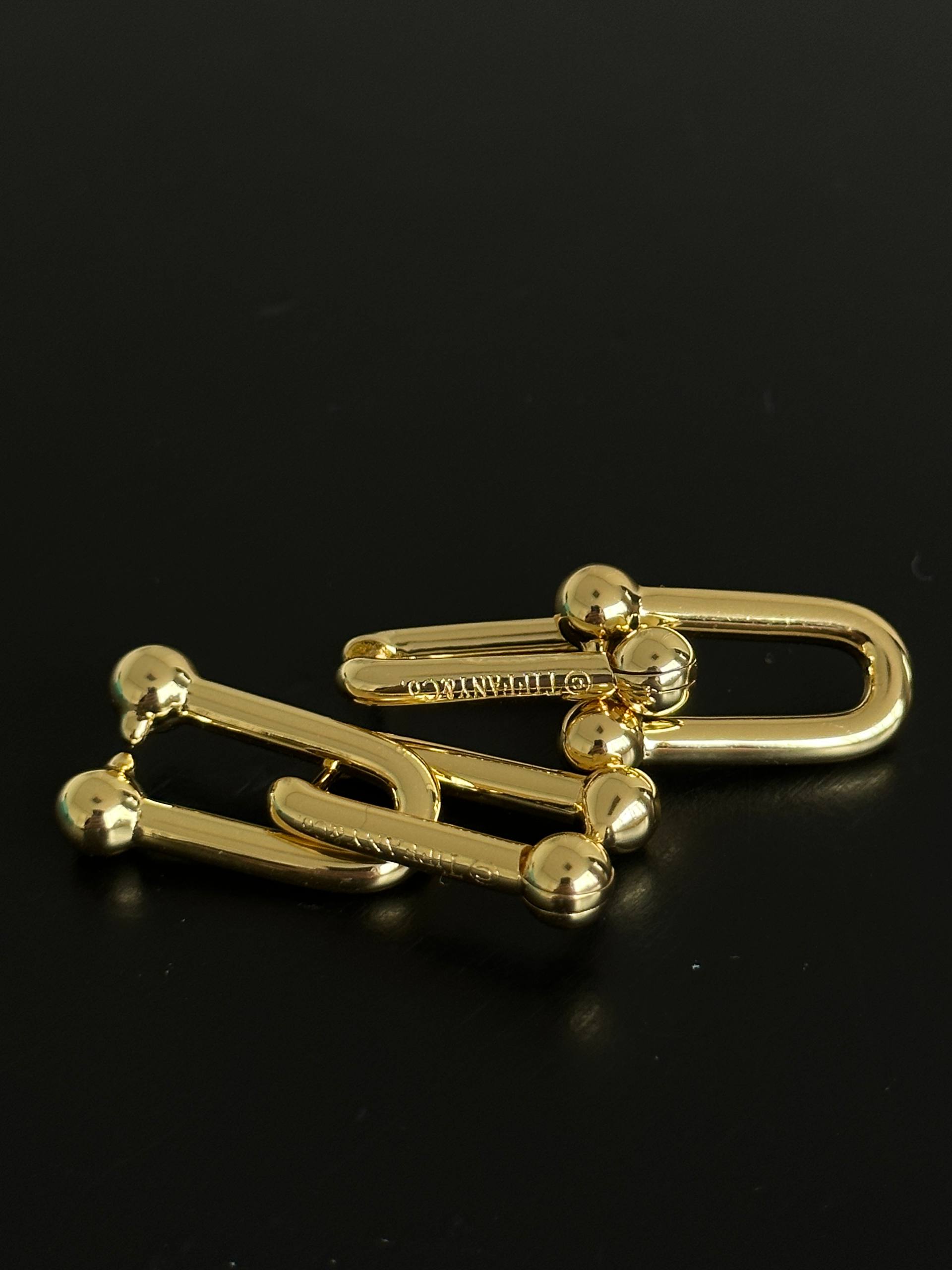 Tiffany & Co. HardWear Gold Double Link Hoop Earrings